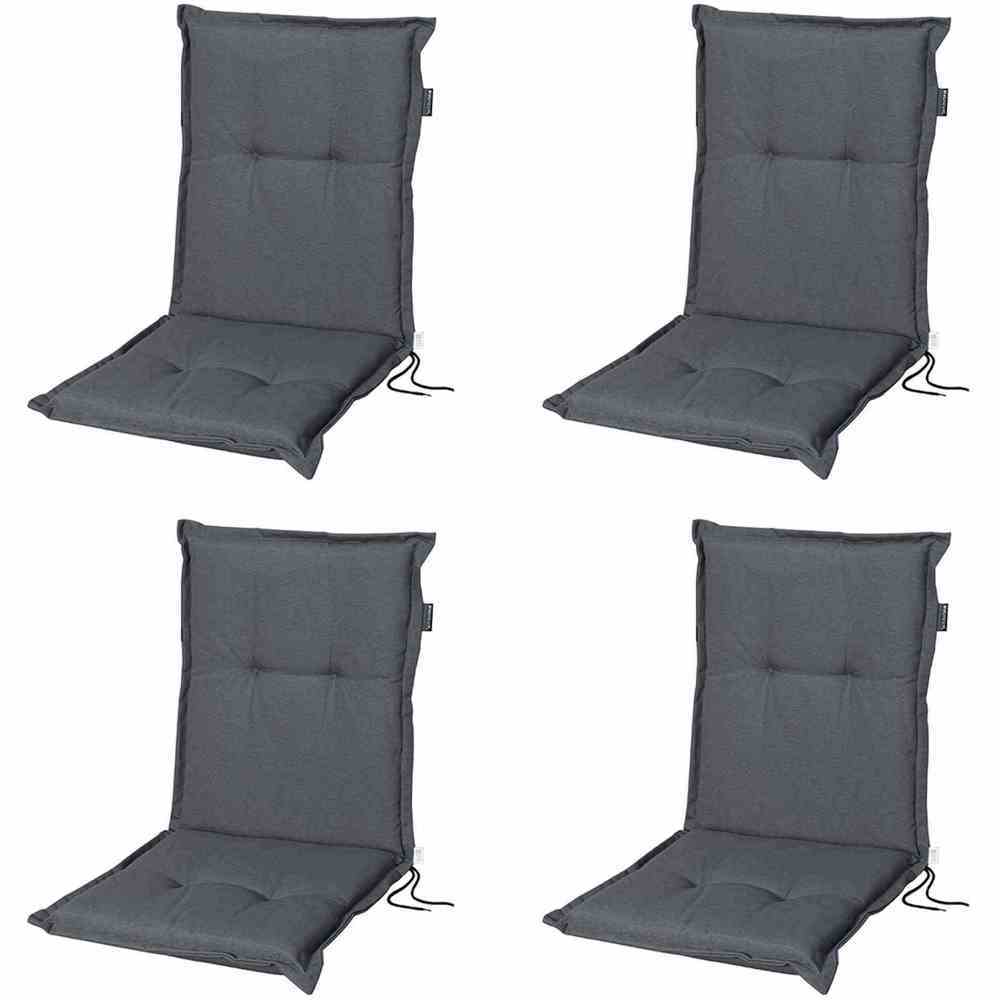 4-teilgies Niedriglehner-Auflagen-Set PANAMA - grau - 105x50 cm
