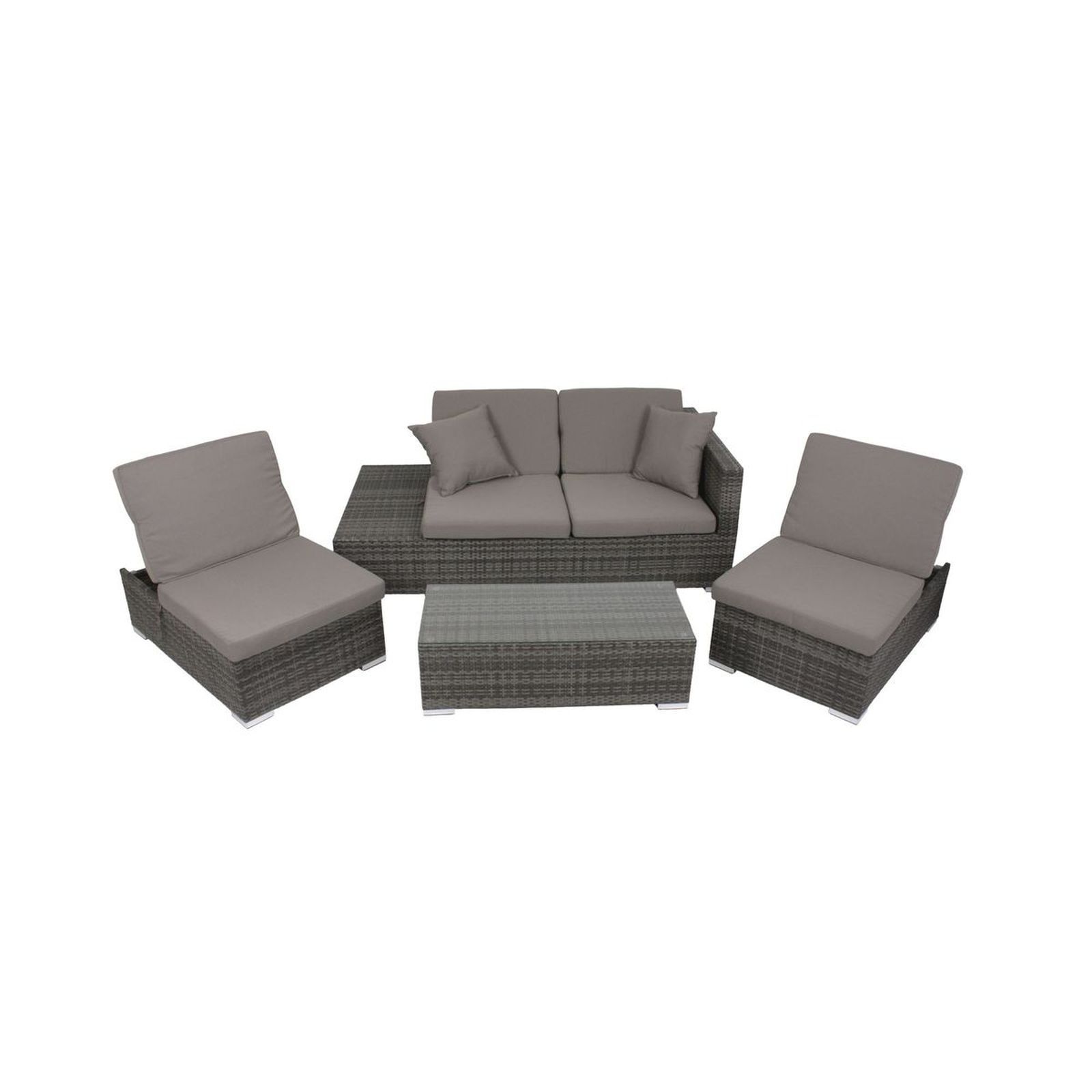 4-teilige Lounge-Set ALCUDIA - grau - Polyrattan