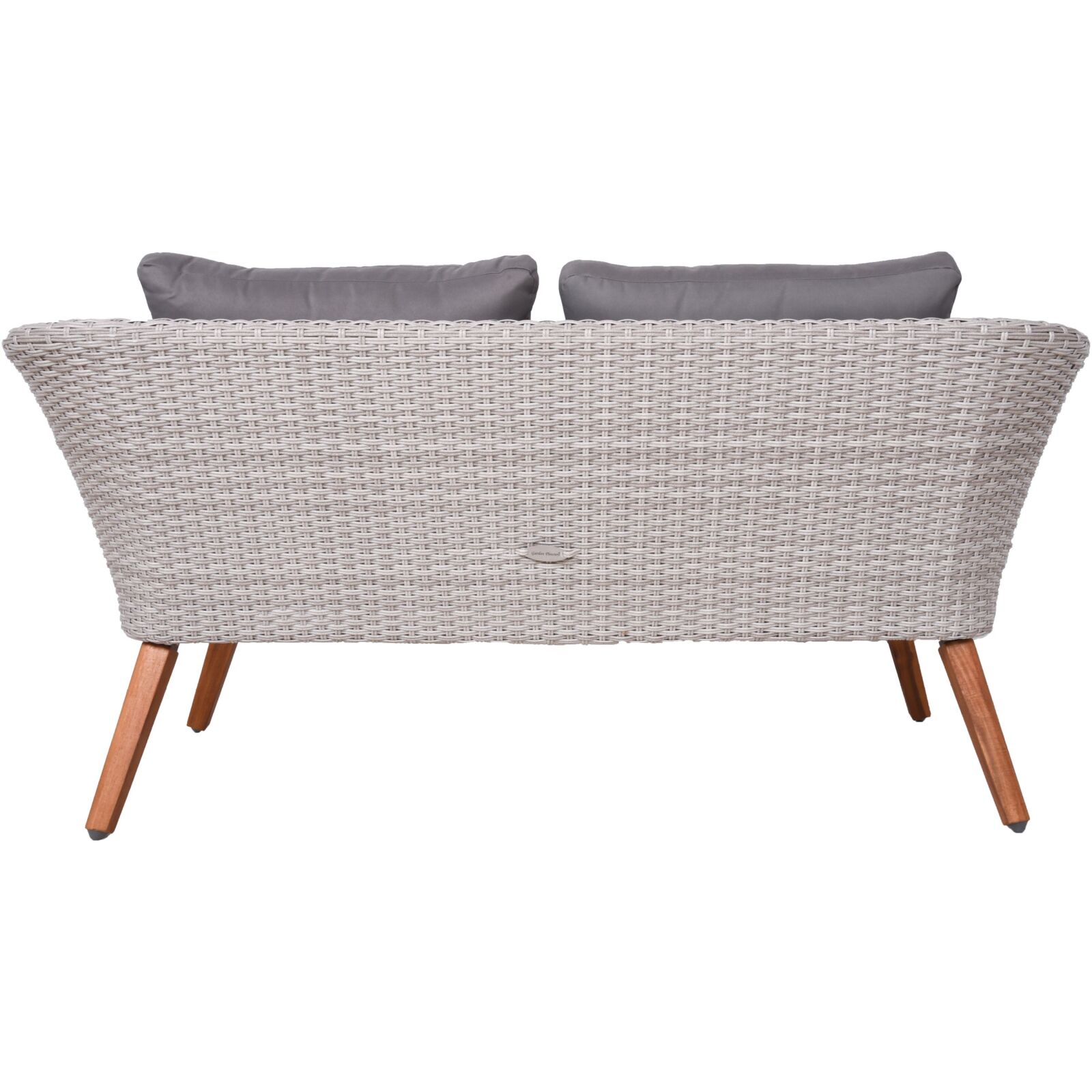 4-teilige Sitzgruppe ARONA - grau - Akazie massiv - Polyrattan