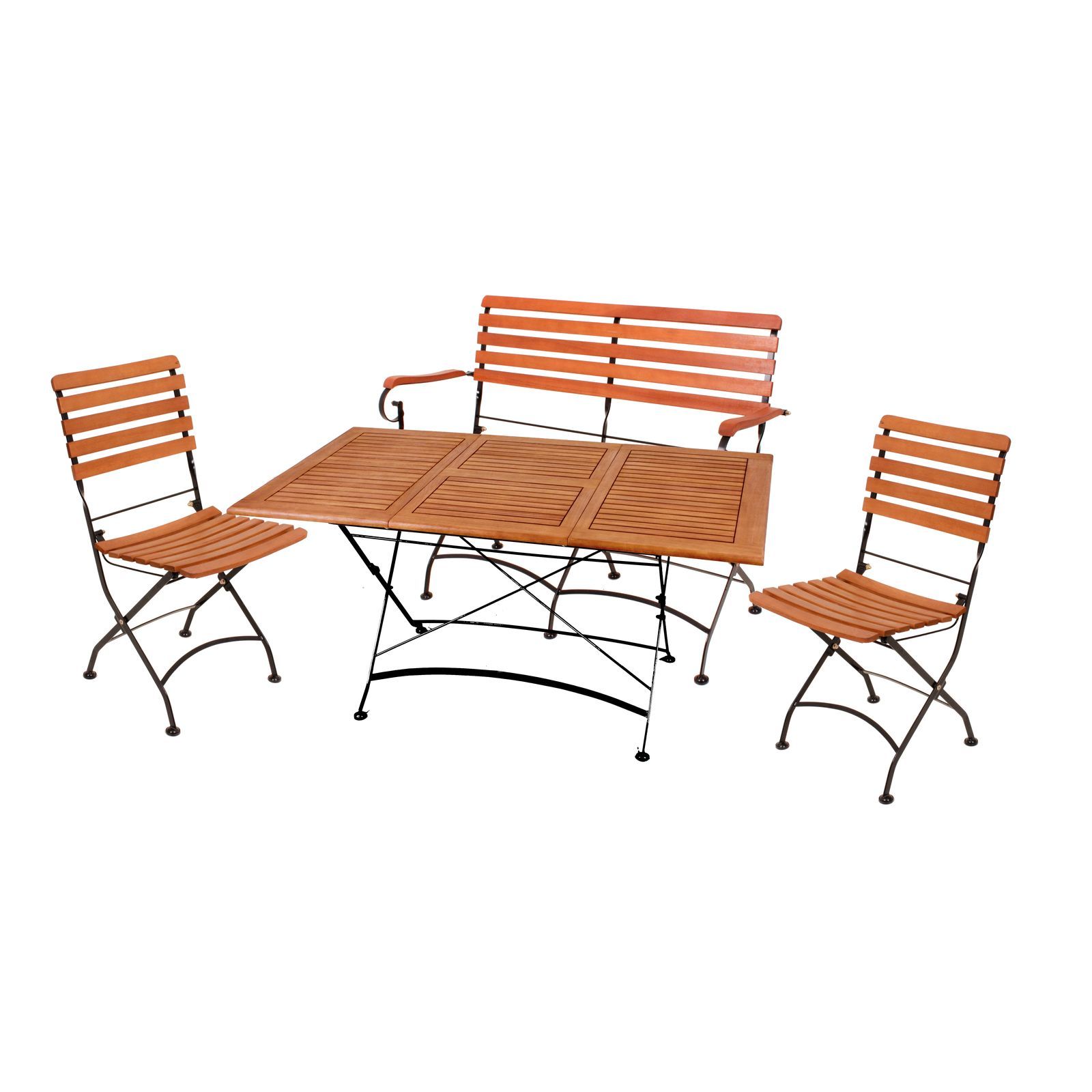 4-teilige Sitzgruppe WIEN Set 5 - Eukalyptus - mit Bank