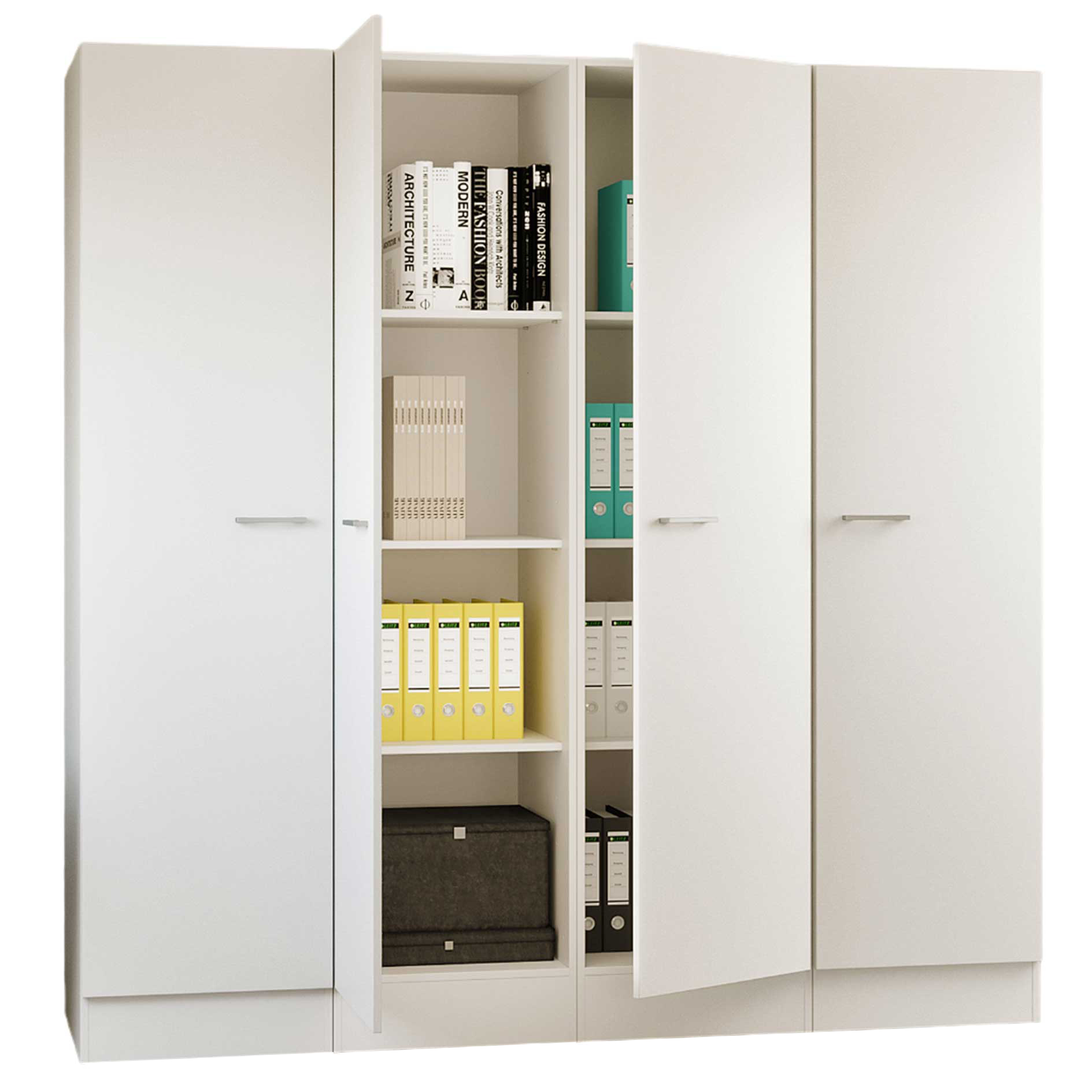 4-teiliger Mehrzweckschrank LUCCA - weiß-Caledonia - 200 cm
