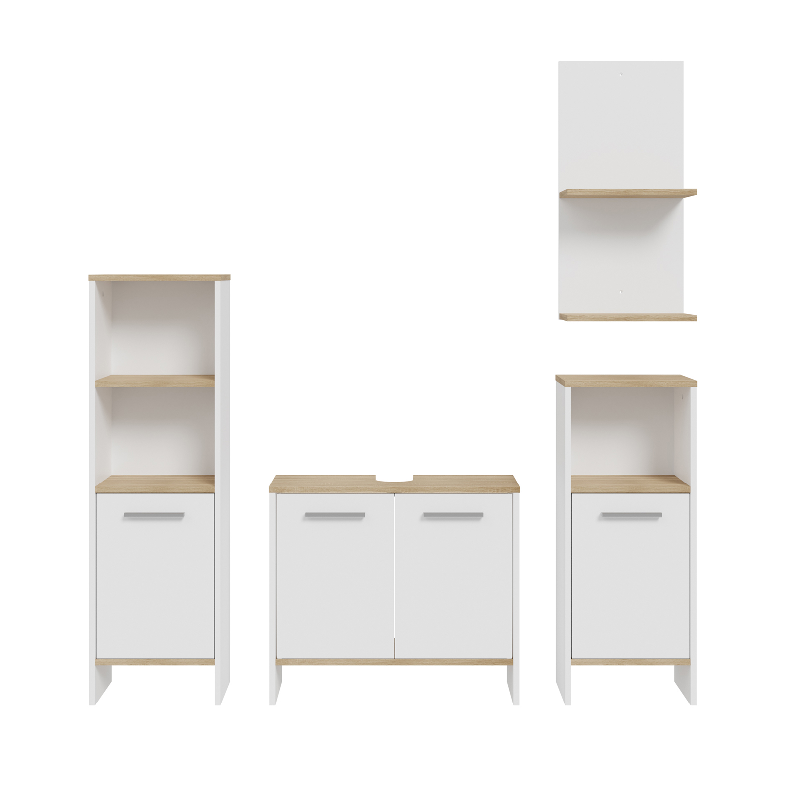 6-teiliges Badezimmer-Set Mit Seestern-Motiv - Kunststoff Accessoires In Alu-Optik