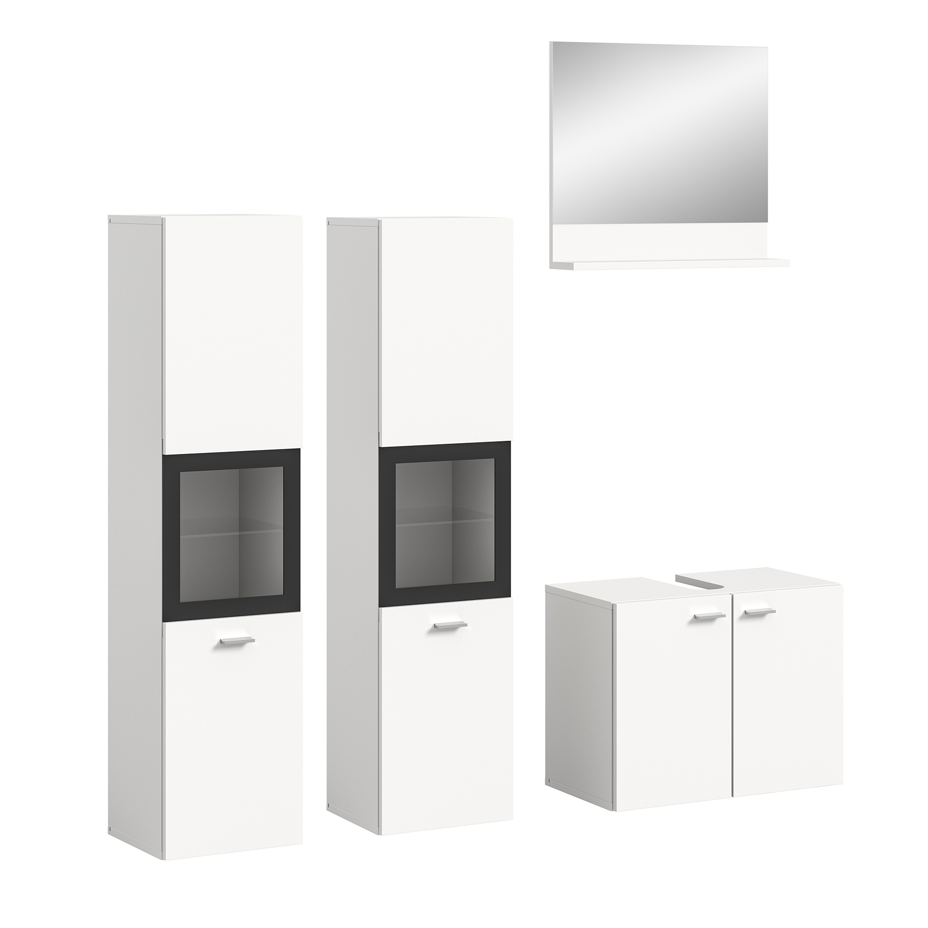 4-teiliges Badmöbel-Set BOSTON - weiß - 137 cm