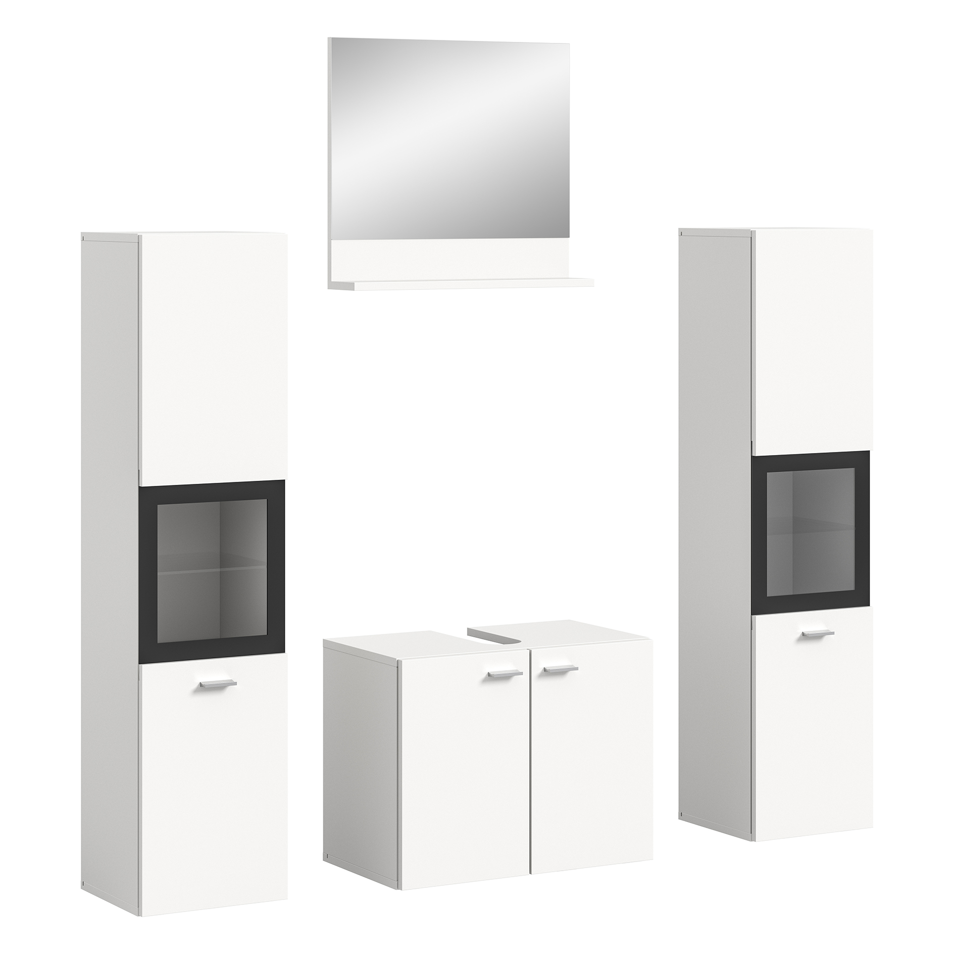 4-teiliges Badmöbel-Set BOSTON - weiß - 137 cm