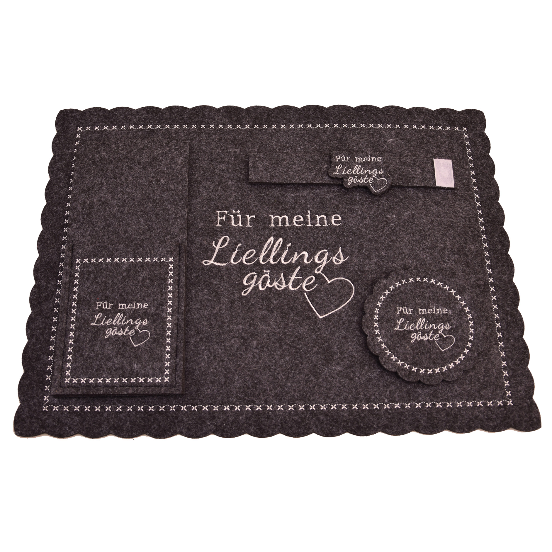 4-teiliges Filz-Platzset - Für meine Lieblingsgäste - 40x30 cm