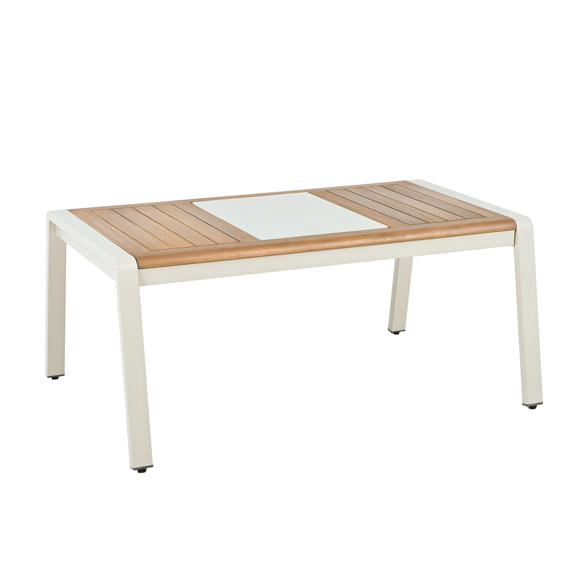4-teiliges Garten-Lounge-Set - creme - Acacia - mit Kissen