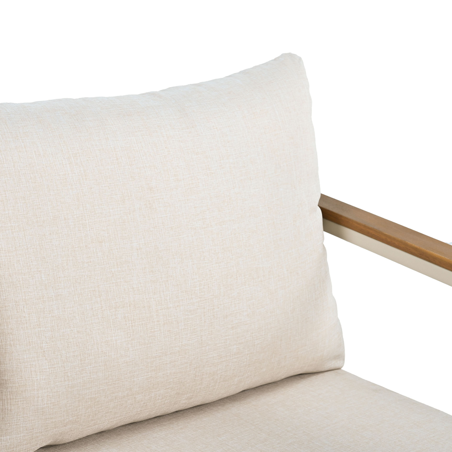 4-teiliges Garten-Lounge-Set - creme - Acacia - mit Kissen