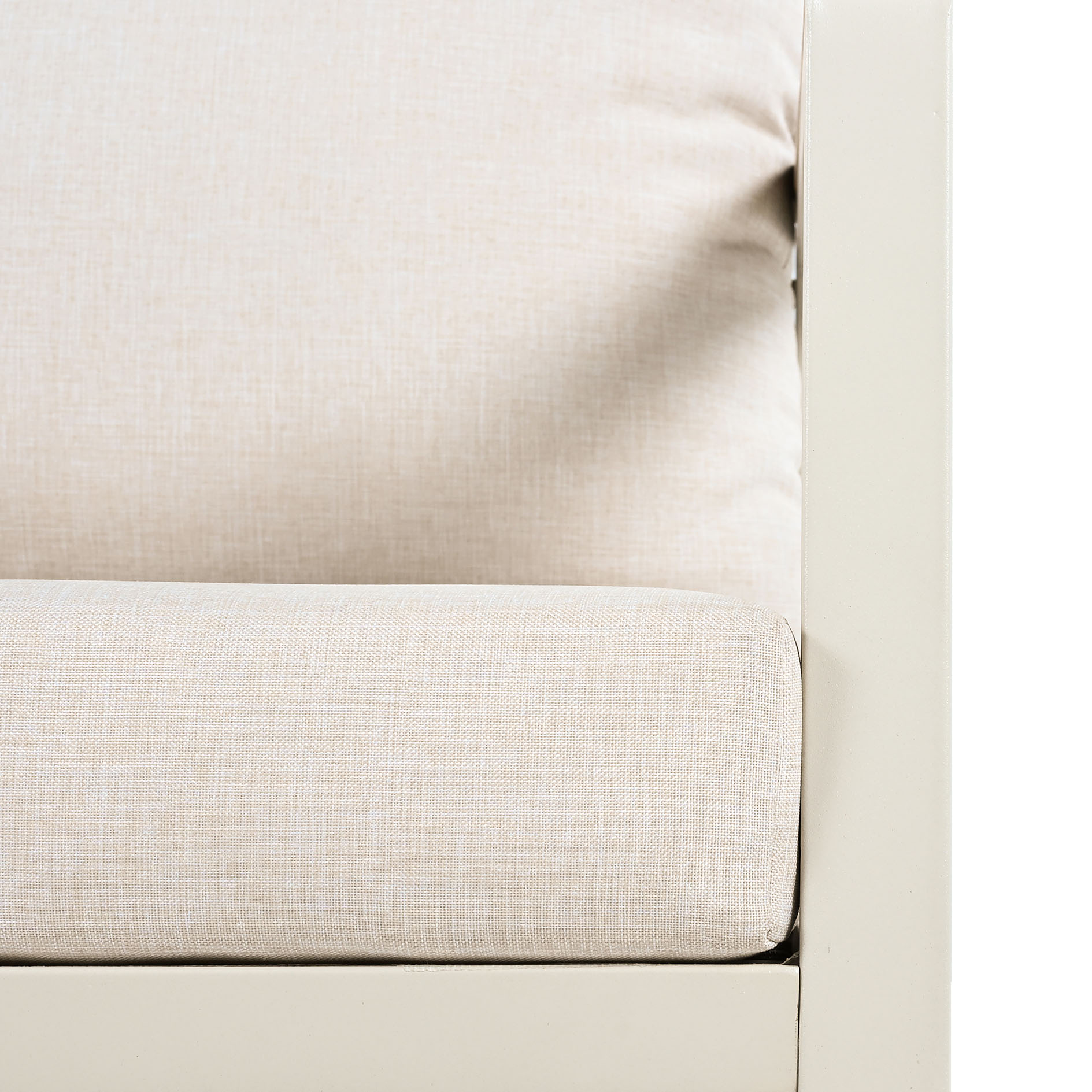 4-teiliges Garten-Lounge-Set - creme - Acacia - mit Kissen
