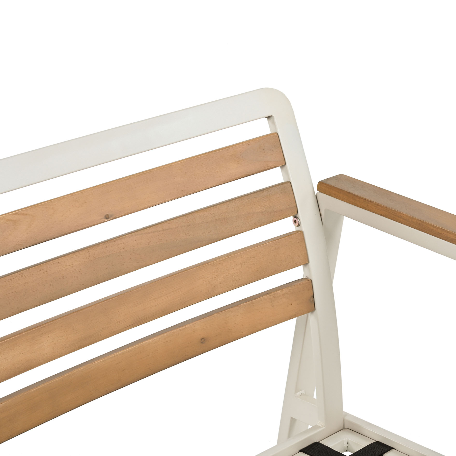 4-teiliges Garten-Lounge-Set - creme - Acacia - mit Kissen