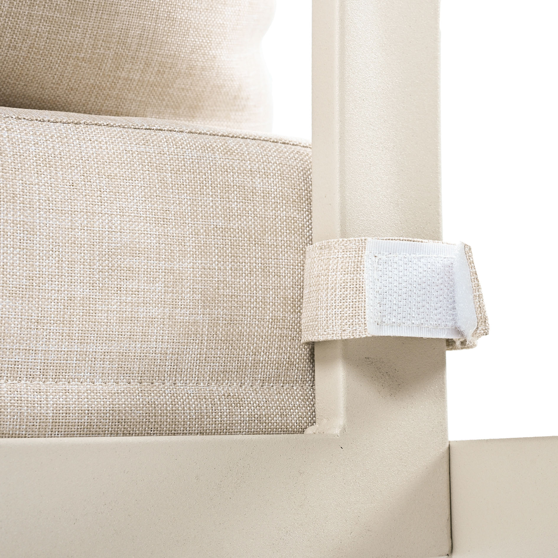 4-teiliges Garten-Lounge-Set - creme - Acacia - mit Kissen