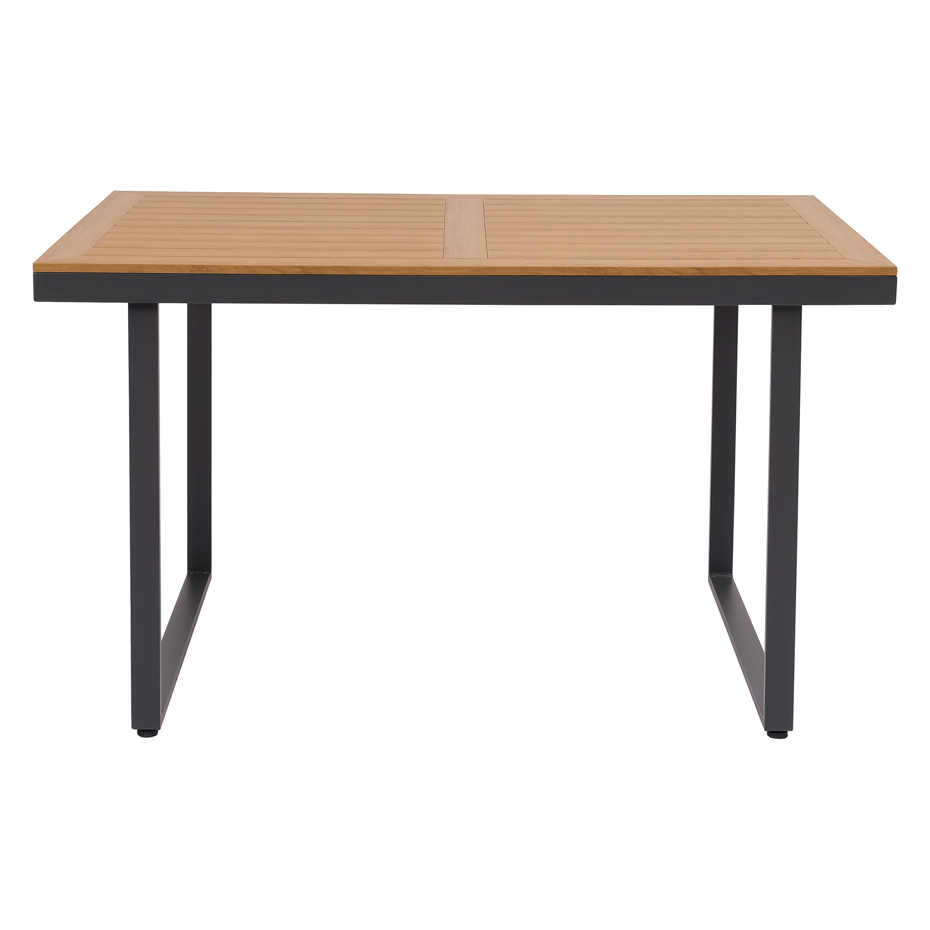 4-teiliges Garten-Loungeset - grau-holzfarben - mit Kissen