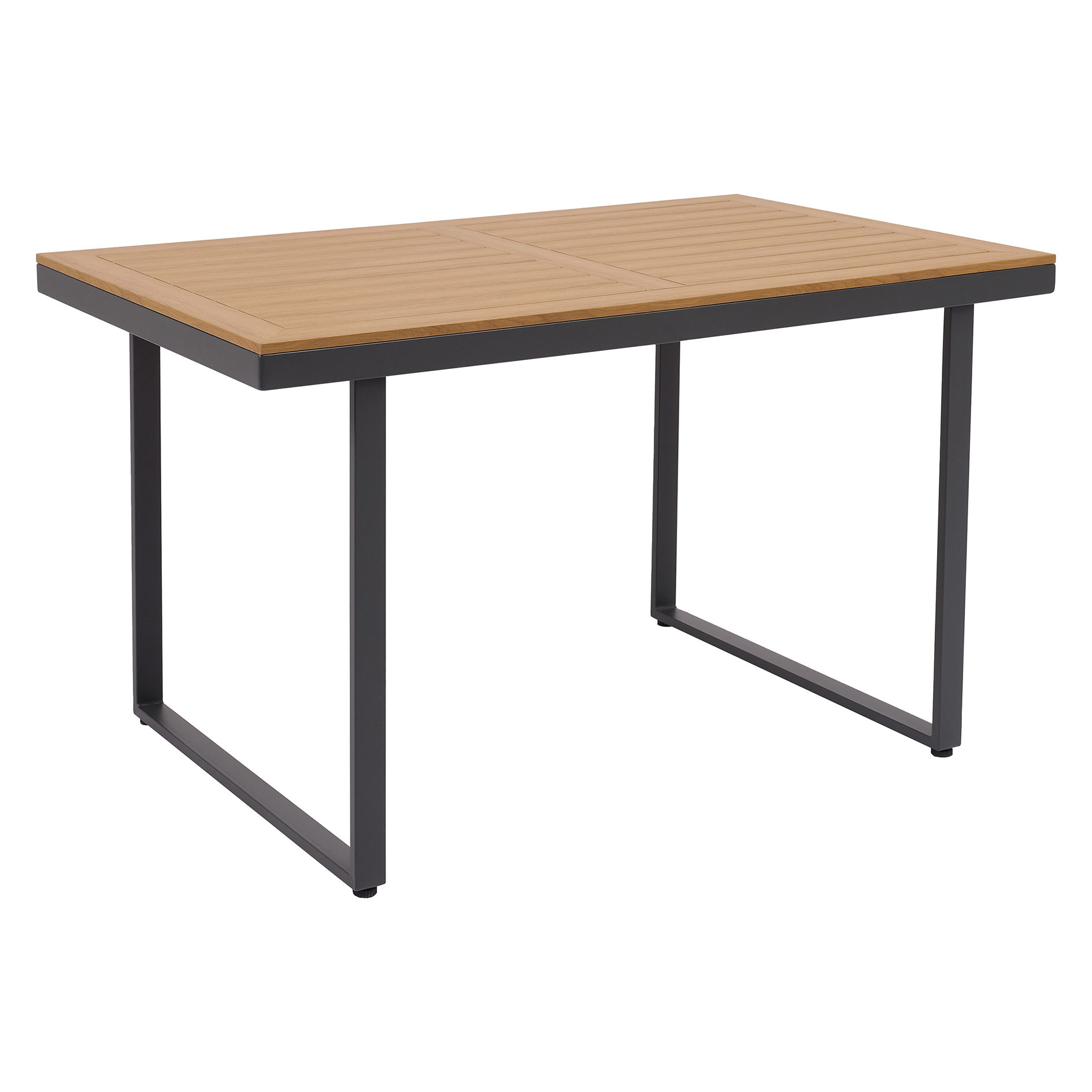4-teiliges Garten-Loungeset - grau-holzfarben - mit Kissen