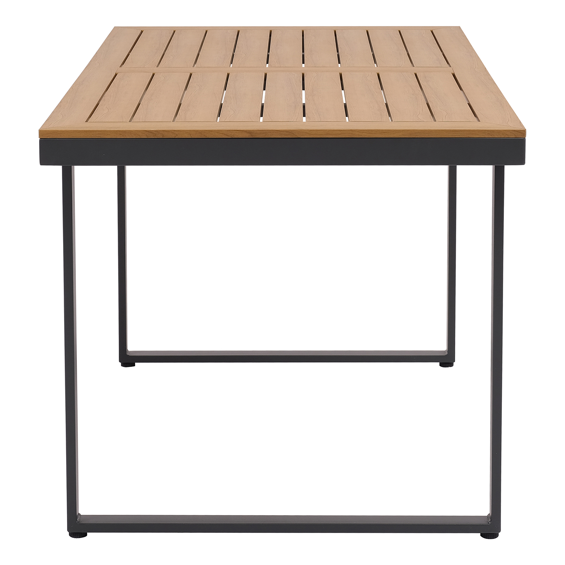 4-teiliges Garten-Loungeset - grau-holzfarben - mit Kissen