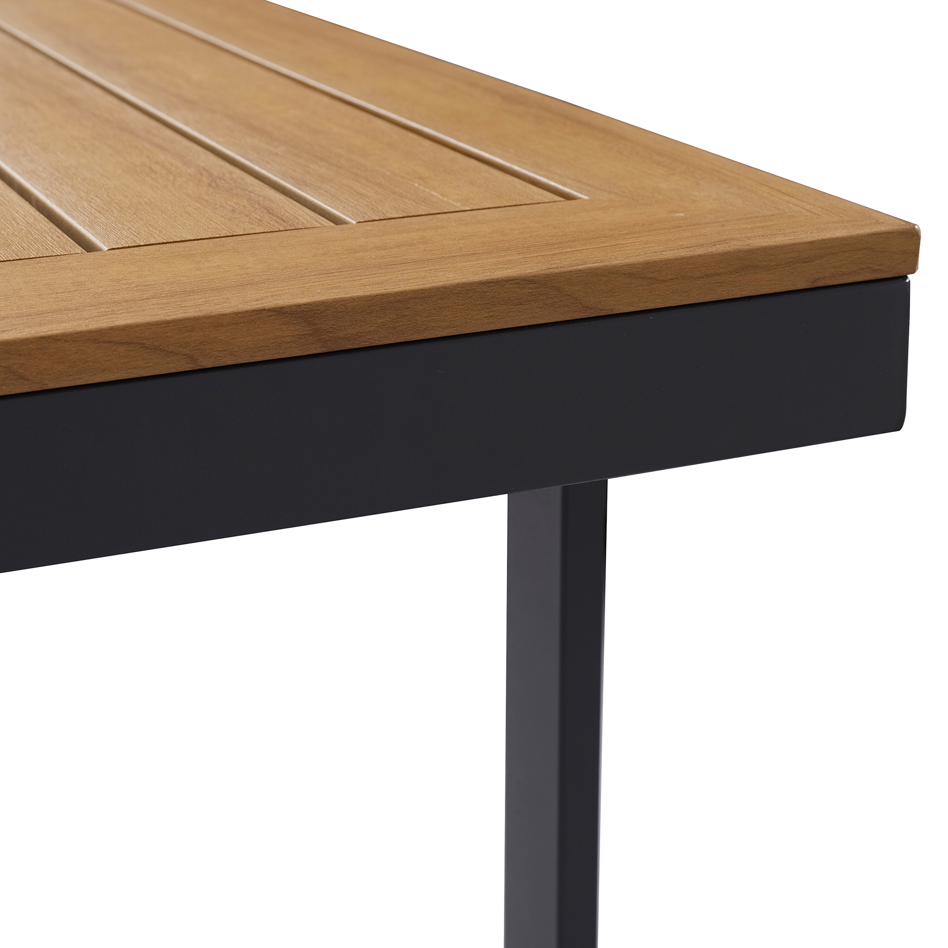 4-teiliges Garten-Loungeset - grau-holzfarben - mit Kissen