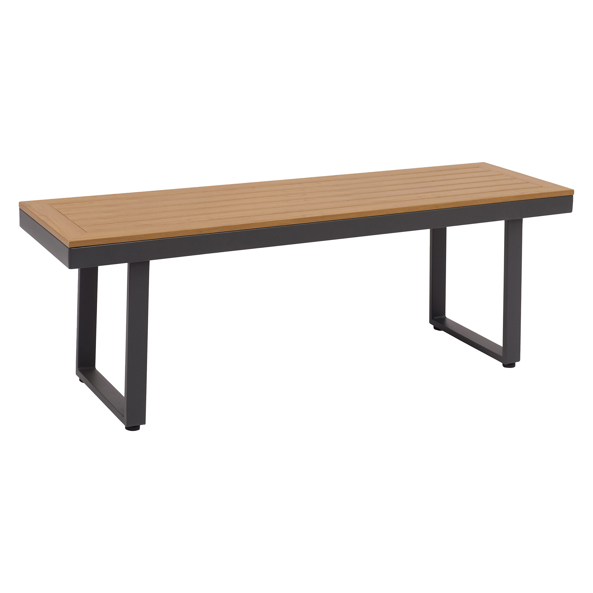 4-teiliges Garten-Loungeset - grau-holzfarben - mit Kissen