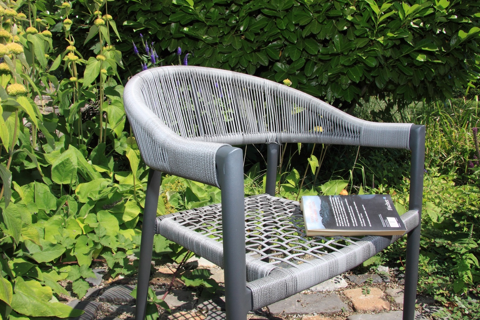 4-teiliges Gartenstuhl-Set - anthrazit - stapelbar - 56x78 cm