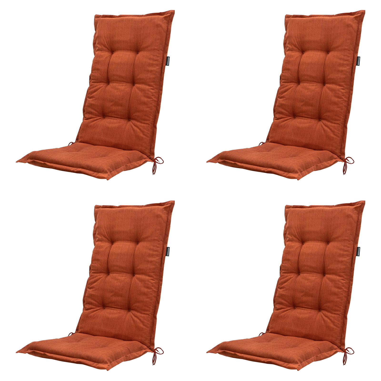 4-teiliges Hochlehner-Auflagen-Set BASIC - terra - 50x123 cm
