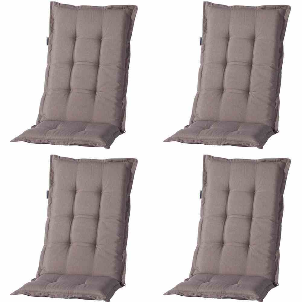 4-teiliges Hochlehner-Auflagen-Set PANAMA - taupe - 123x50 cm
