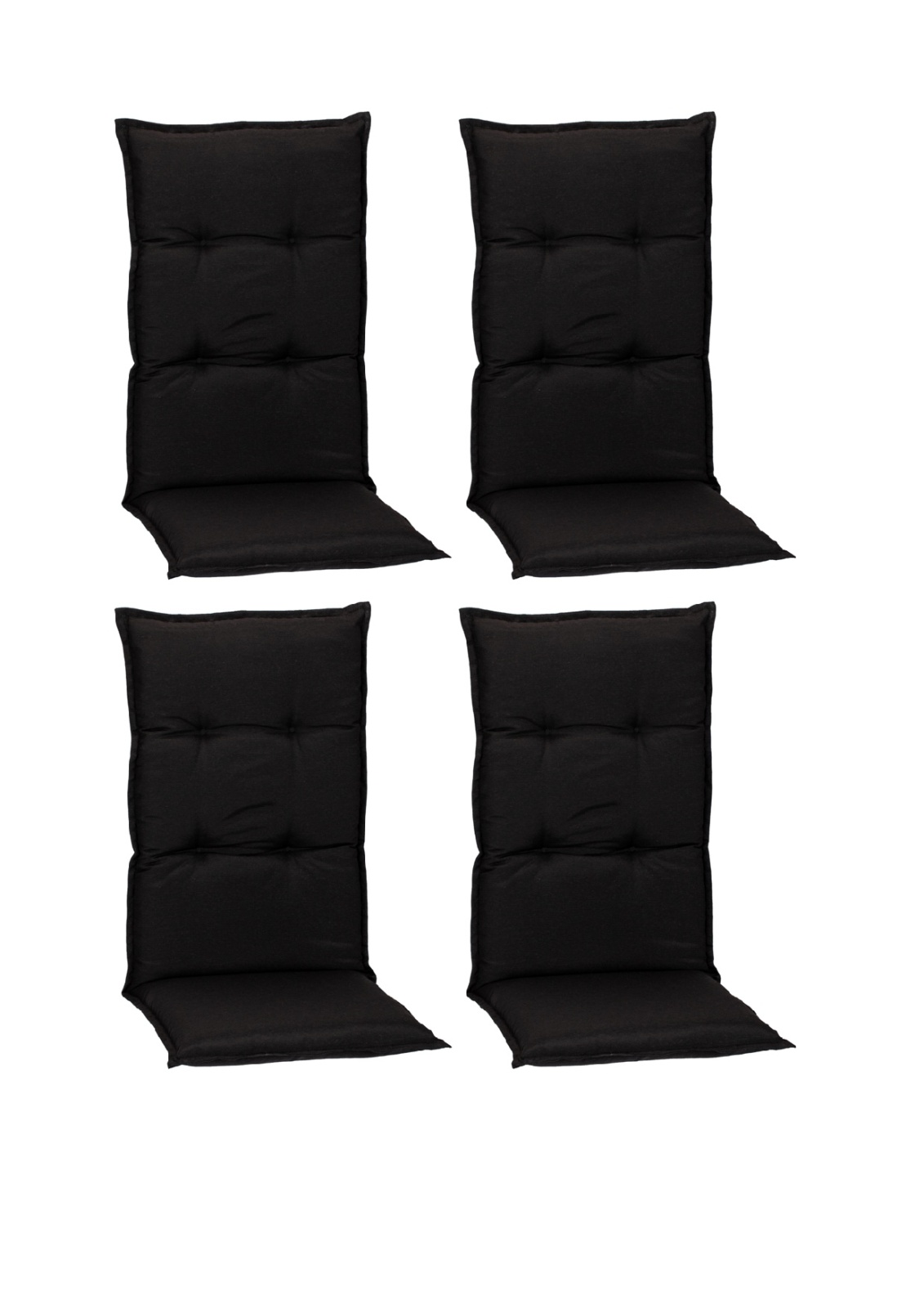 4-teiliges Hochlehnerauflagen-Set - anthrazit - 118 cm