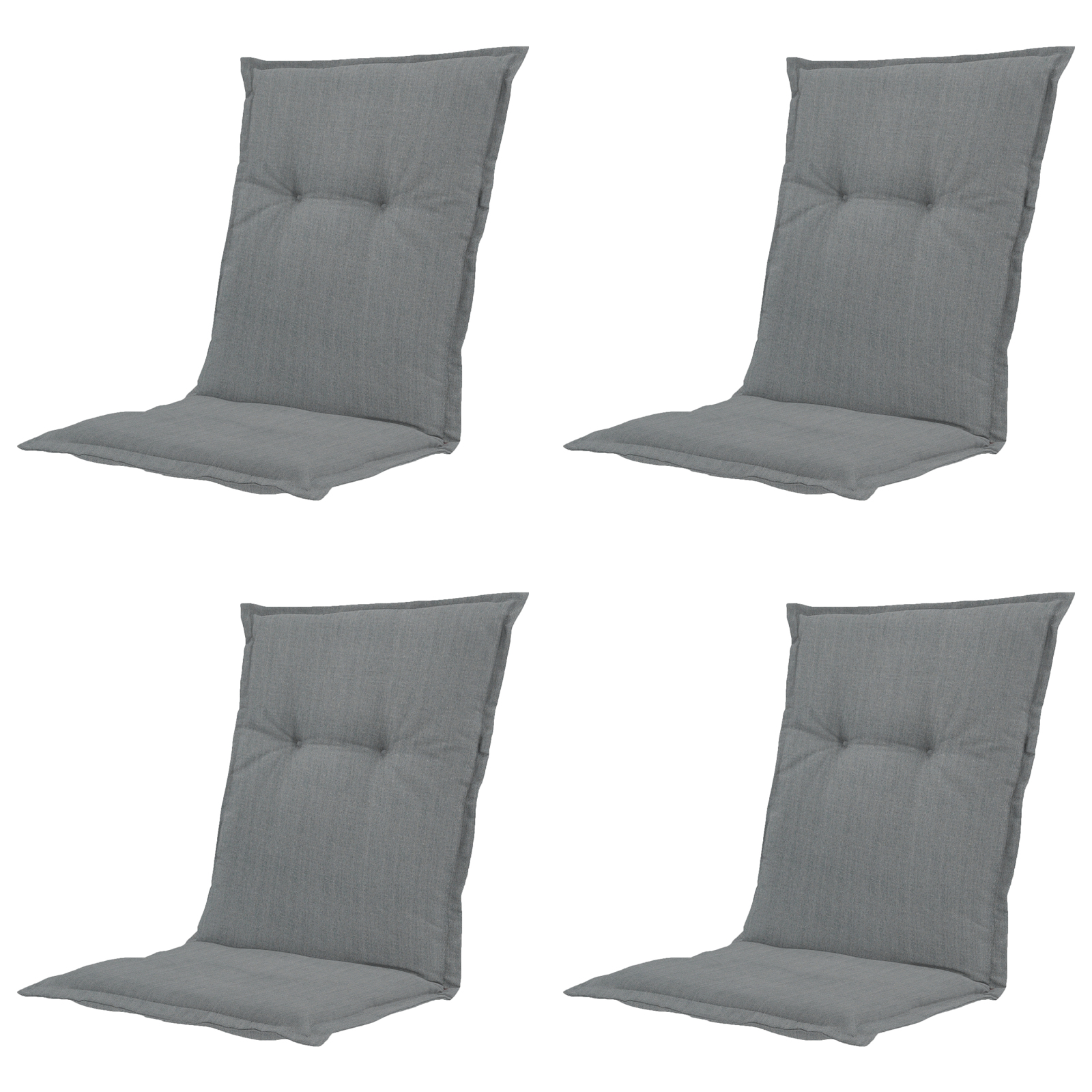 4-teiliges Niedriglehner-Auflage-Set BASIC - grau - 50x105 cm