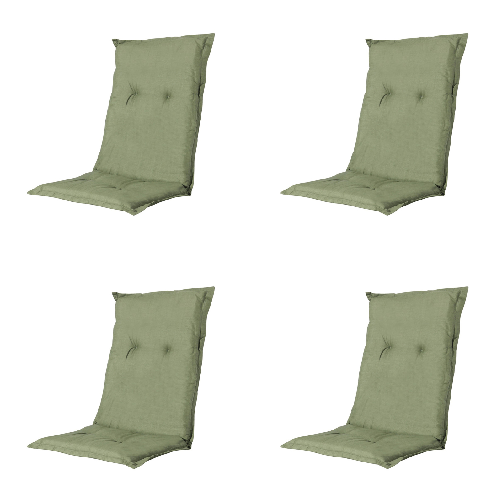 4-teiliges Niedriglehner-Auflage-Set BASIC - grün - 50x105 cm