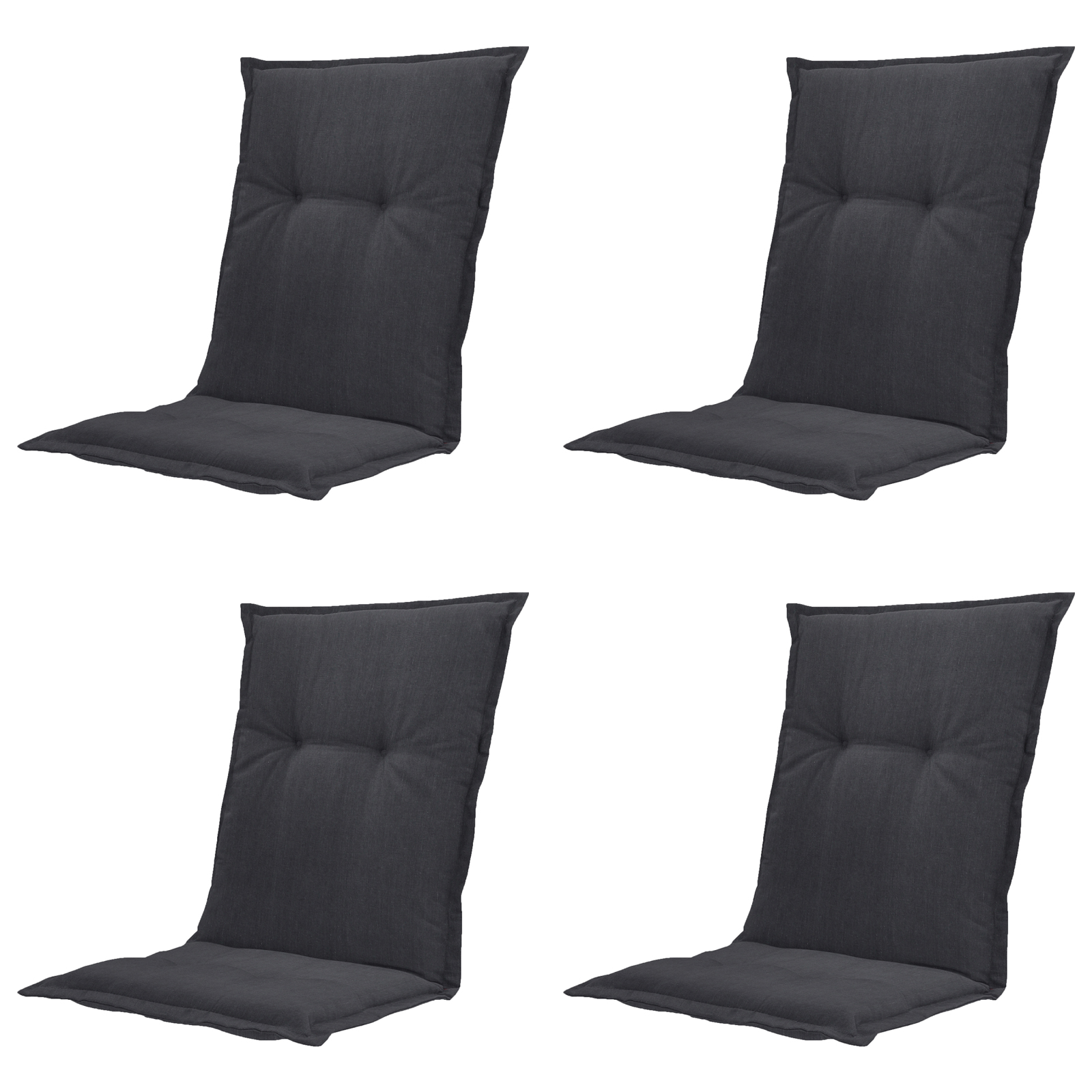 4-teiliges Niedriglehner-Auflage-Set BASIC - schwarz - 50x105 cm