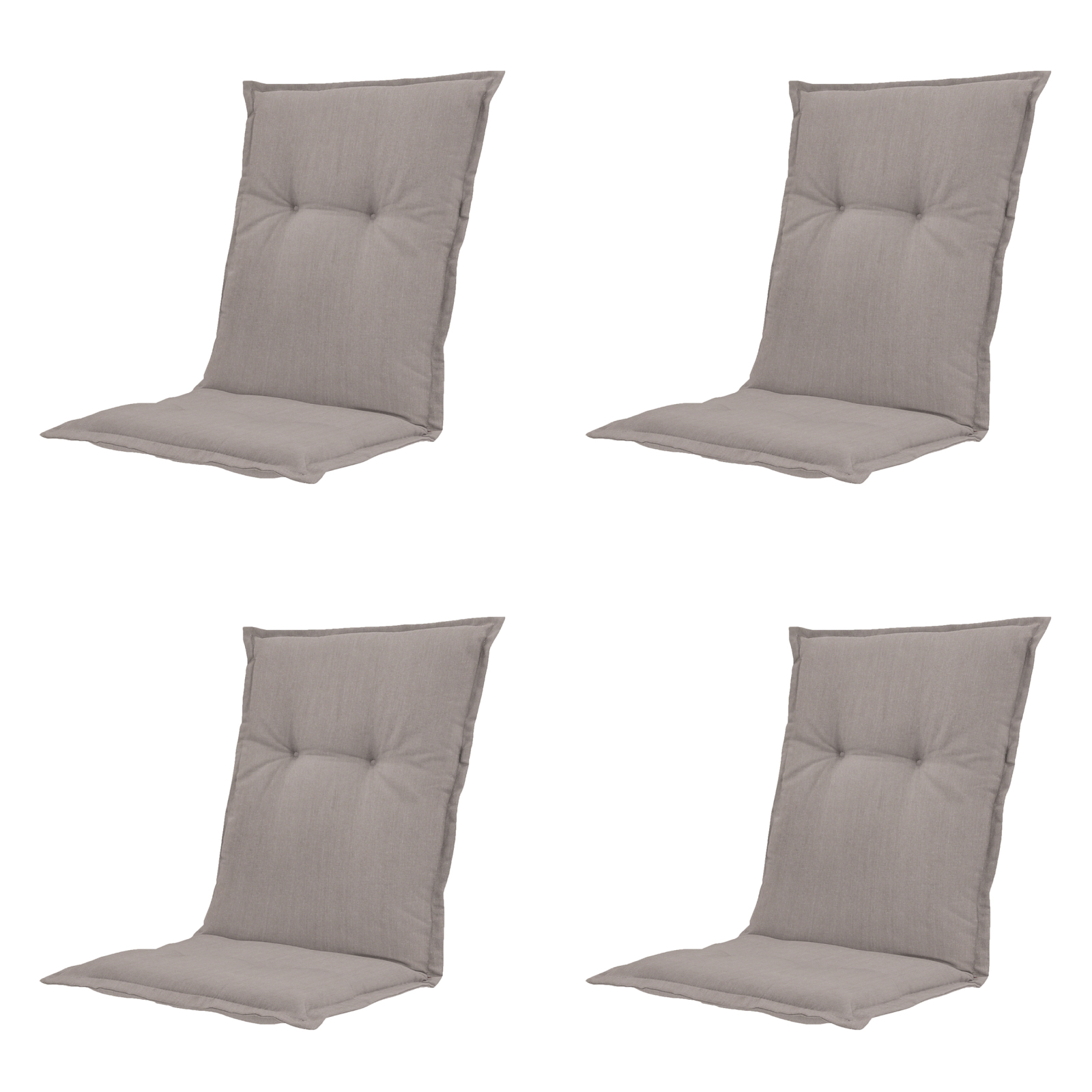 4-teiliges Niedriglehner-Auflage-Set BASIC - taupe - 50x105 cm