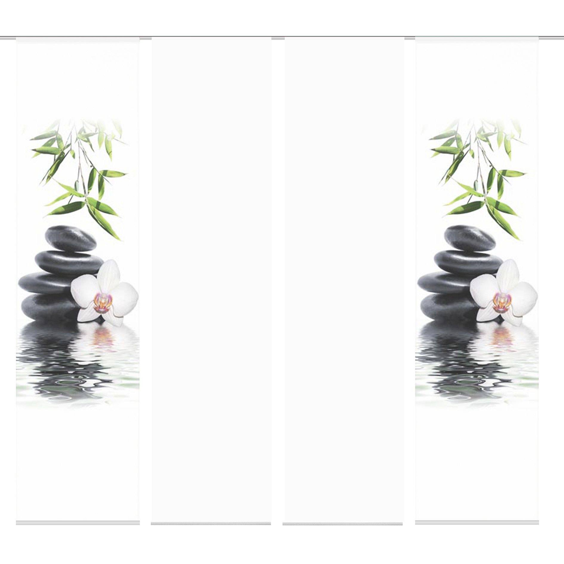 4-teiliges Schiebevorhang-Set CAMBRIDGE - grün - je 60x245 cm