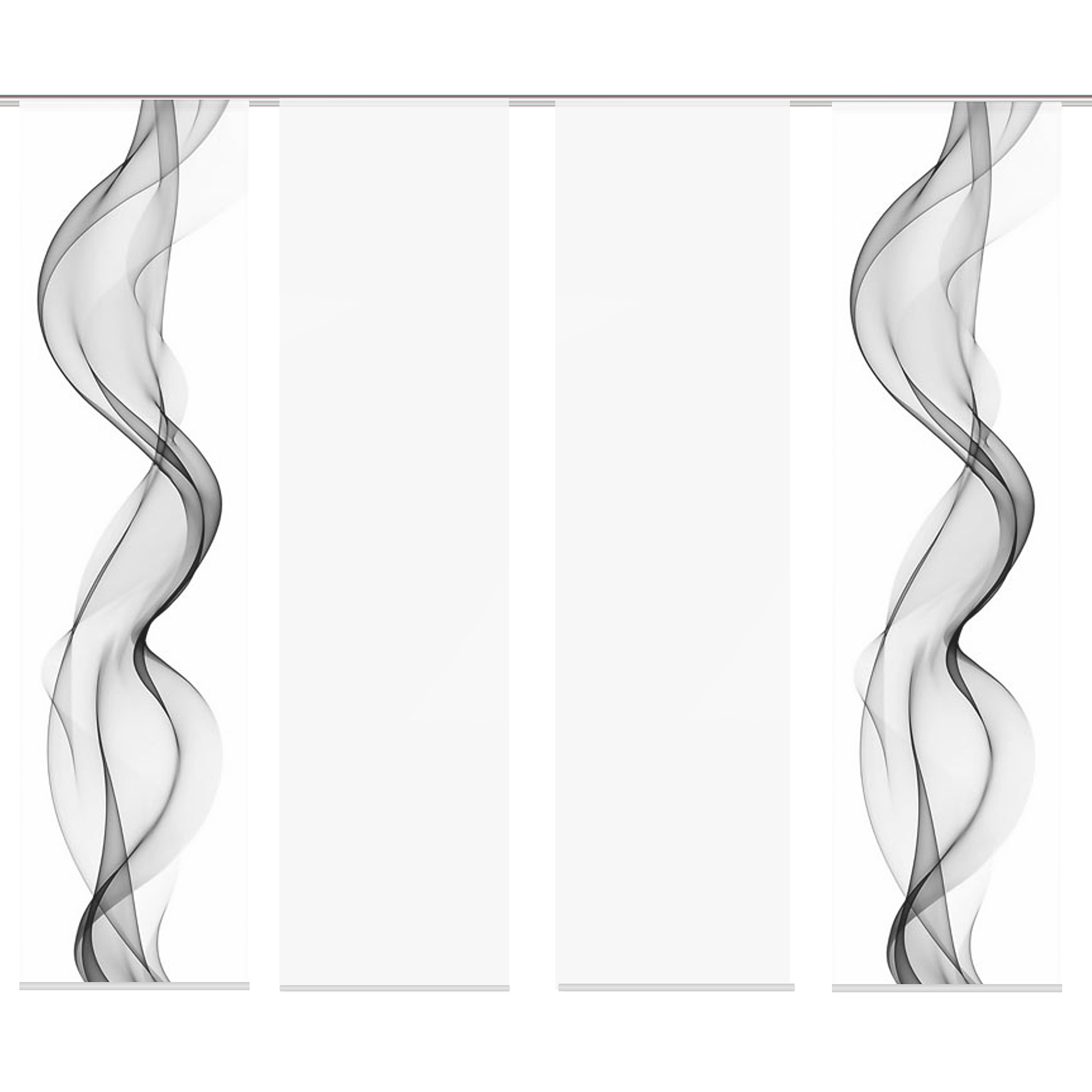 4-teiliges Schiebevorhang-Set - EDMONTON - grau - je 60x245 cm