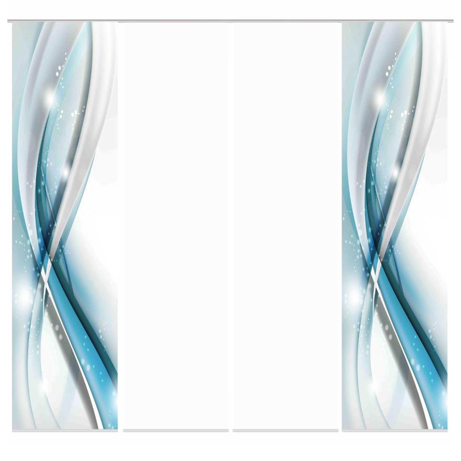 4-teiliges Schiebevorhang-Set GLIWE - aqua - je 60x245 cm