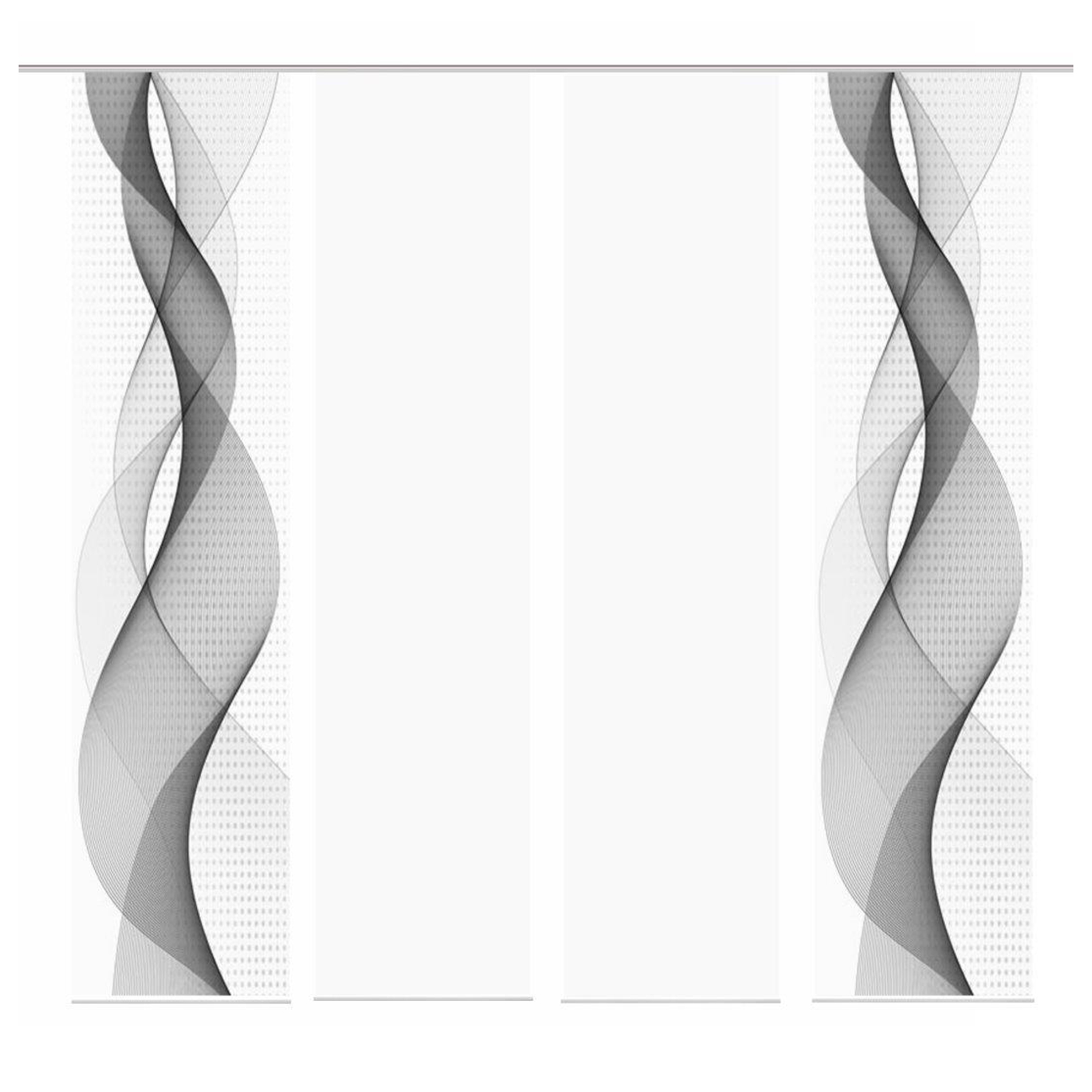 4-teiliges Schiebevorhang-Set OPALIA - grau - je 60x245 cm