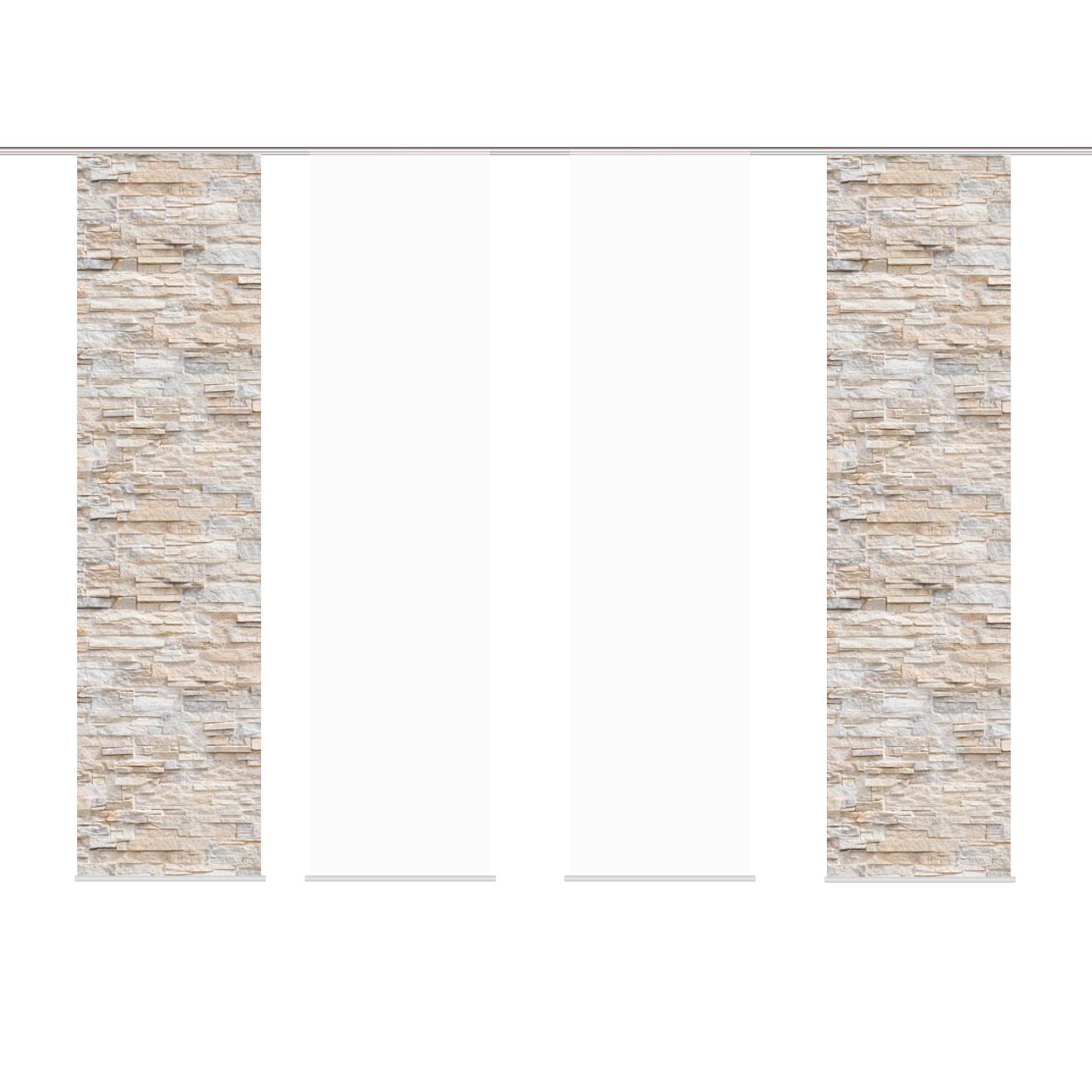 4-teiliges Schiebevorhang-Set WALLI - anthrazit - je 60x245 cm