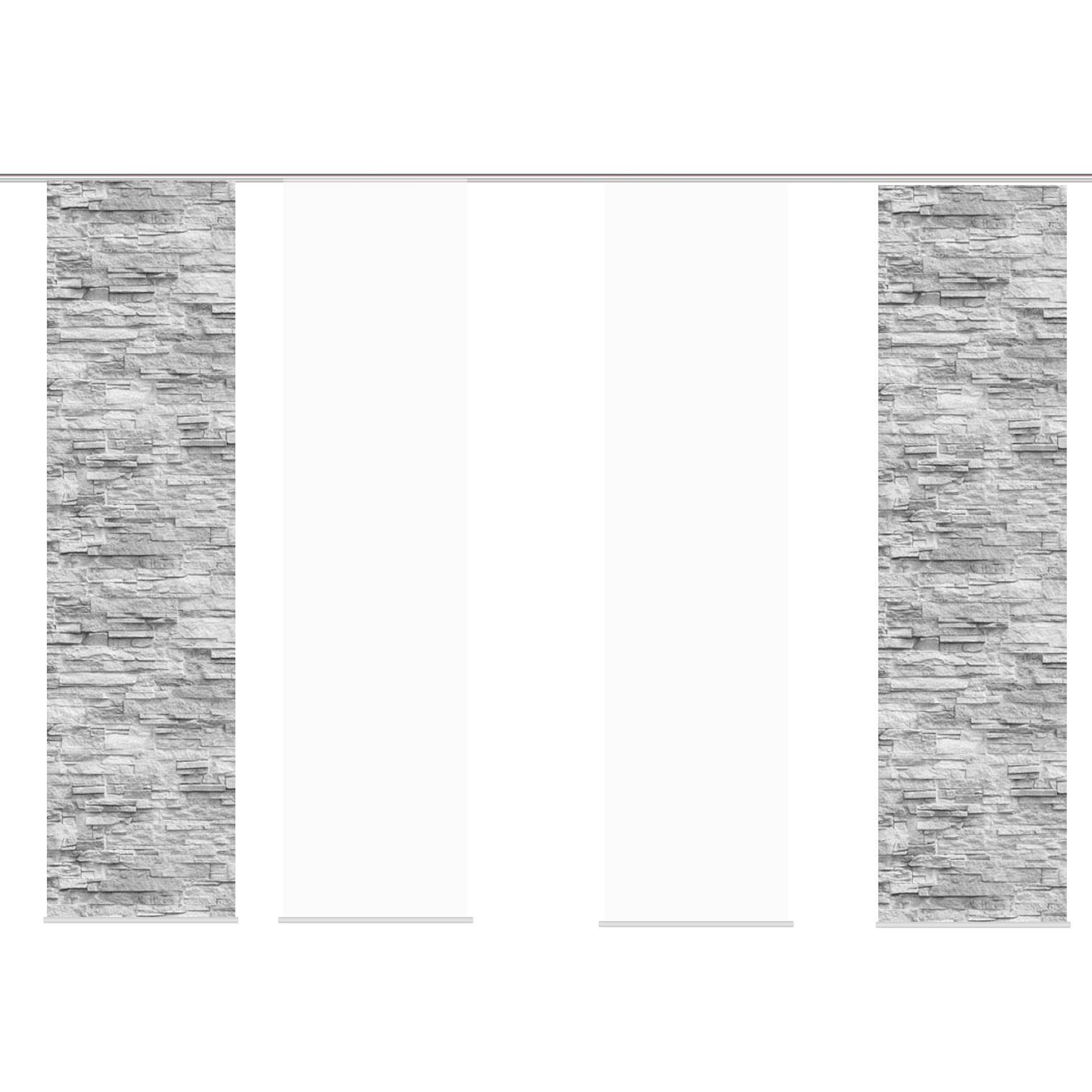 4-teiliges Schiebevorhang-Set WALLI - naturfarben - je 60x245 cm