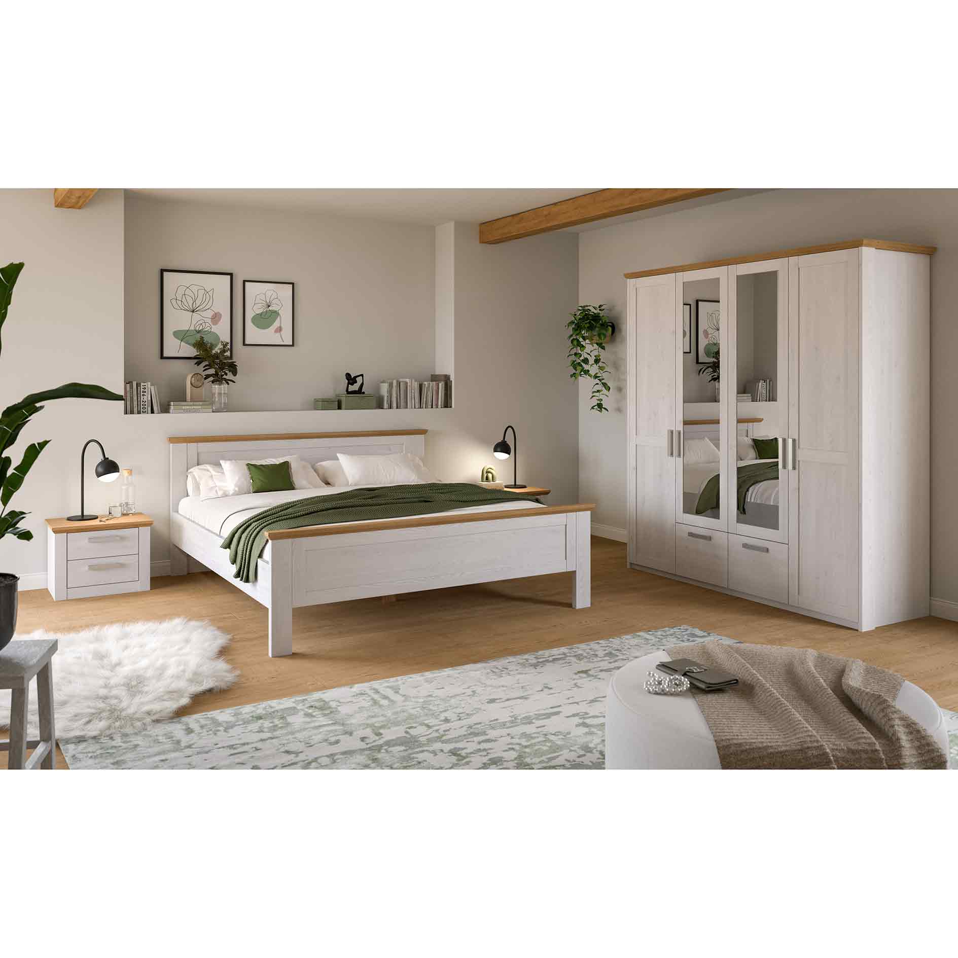 4-teiliges Schlafzimmer-Set VERONA - Sibiu Lärche - Artisan Eiche - 180 x 200 cm 
