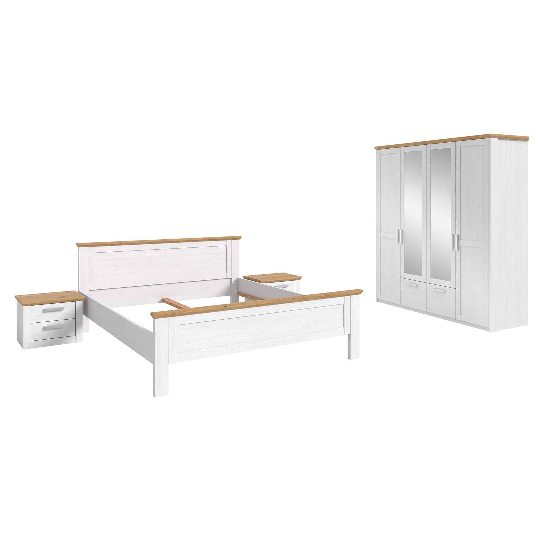 4-teiliges Schlafzimmer-Set VERONA - Sibiu Lärche - Artisan Eiche - 180 x 200 cm 