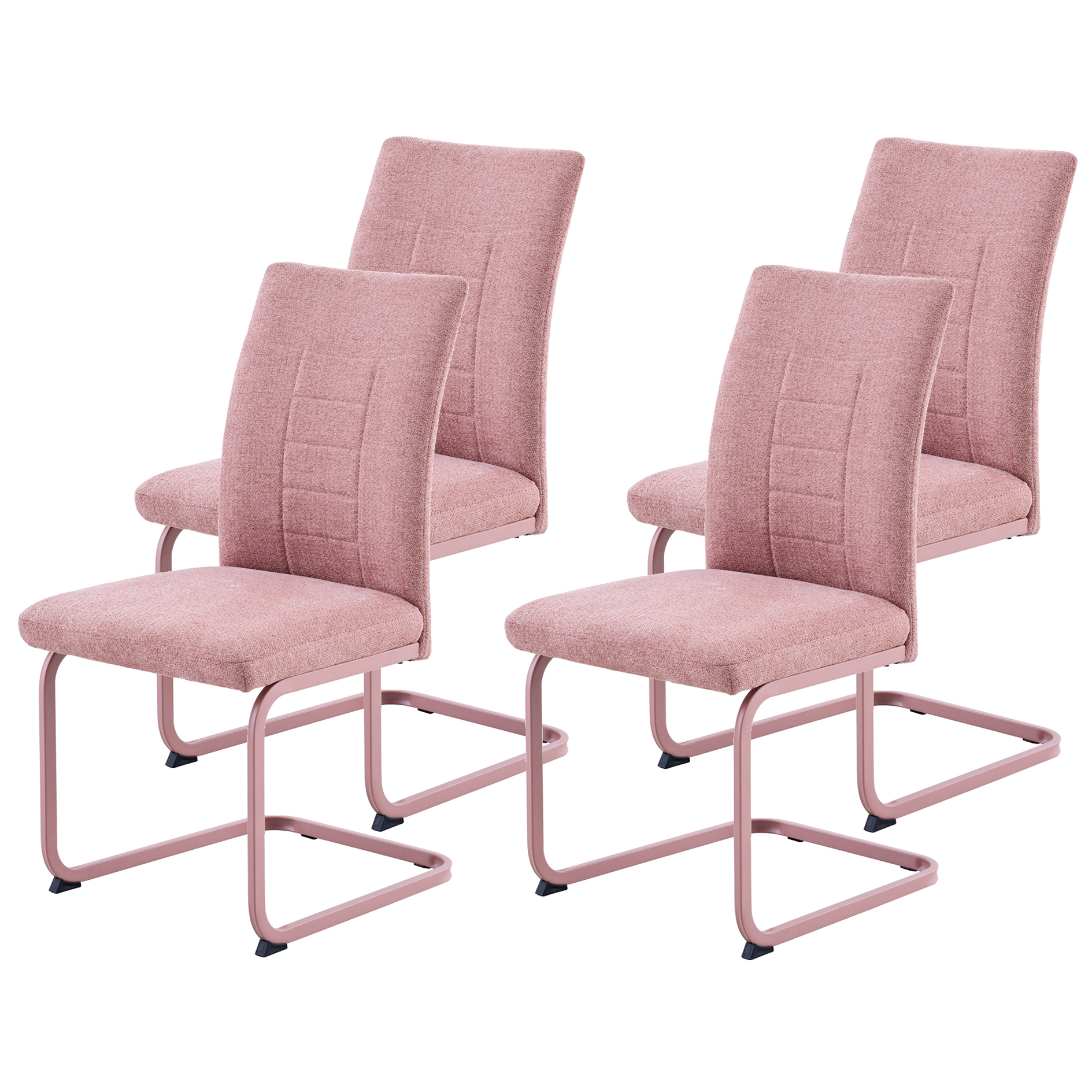 4-teiliges Schwingstuhl-Set - apricot - XL-Sitzbreite