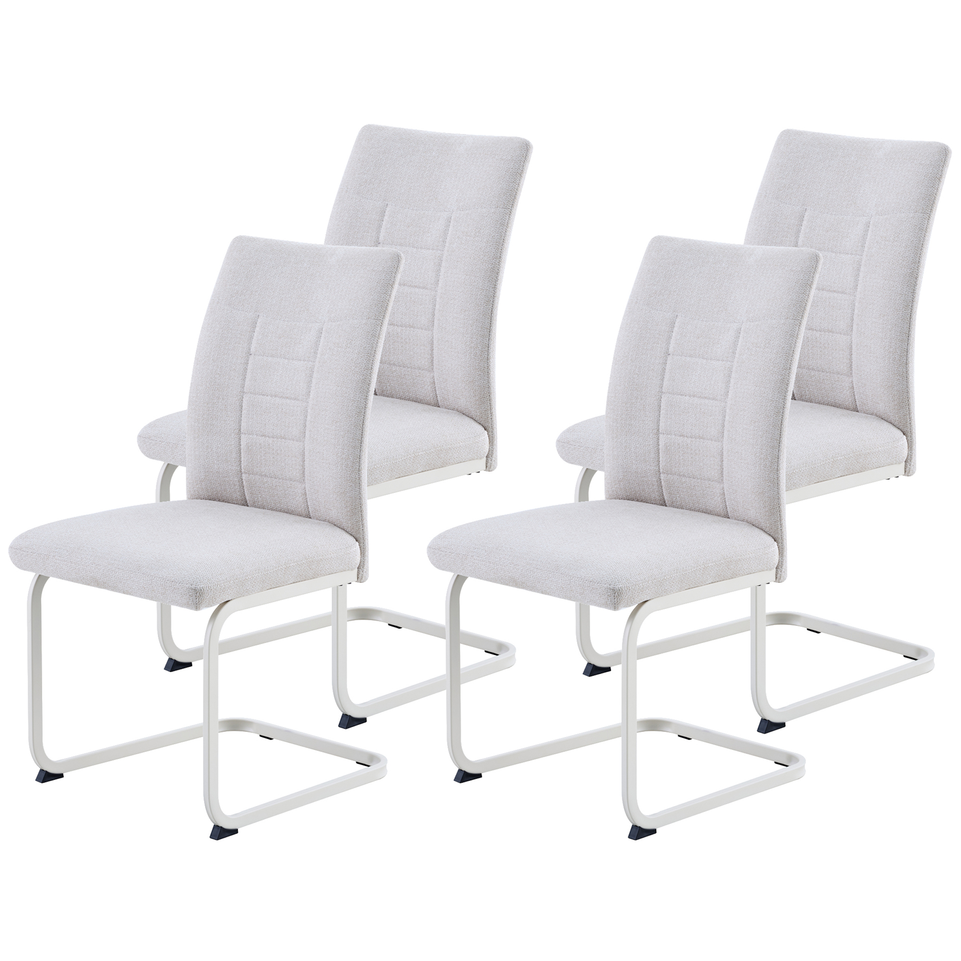 4-teiliges Schwingstuhl-Set - beige-creme - XL-Sitzbreite