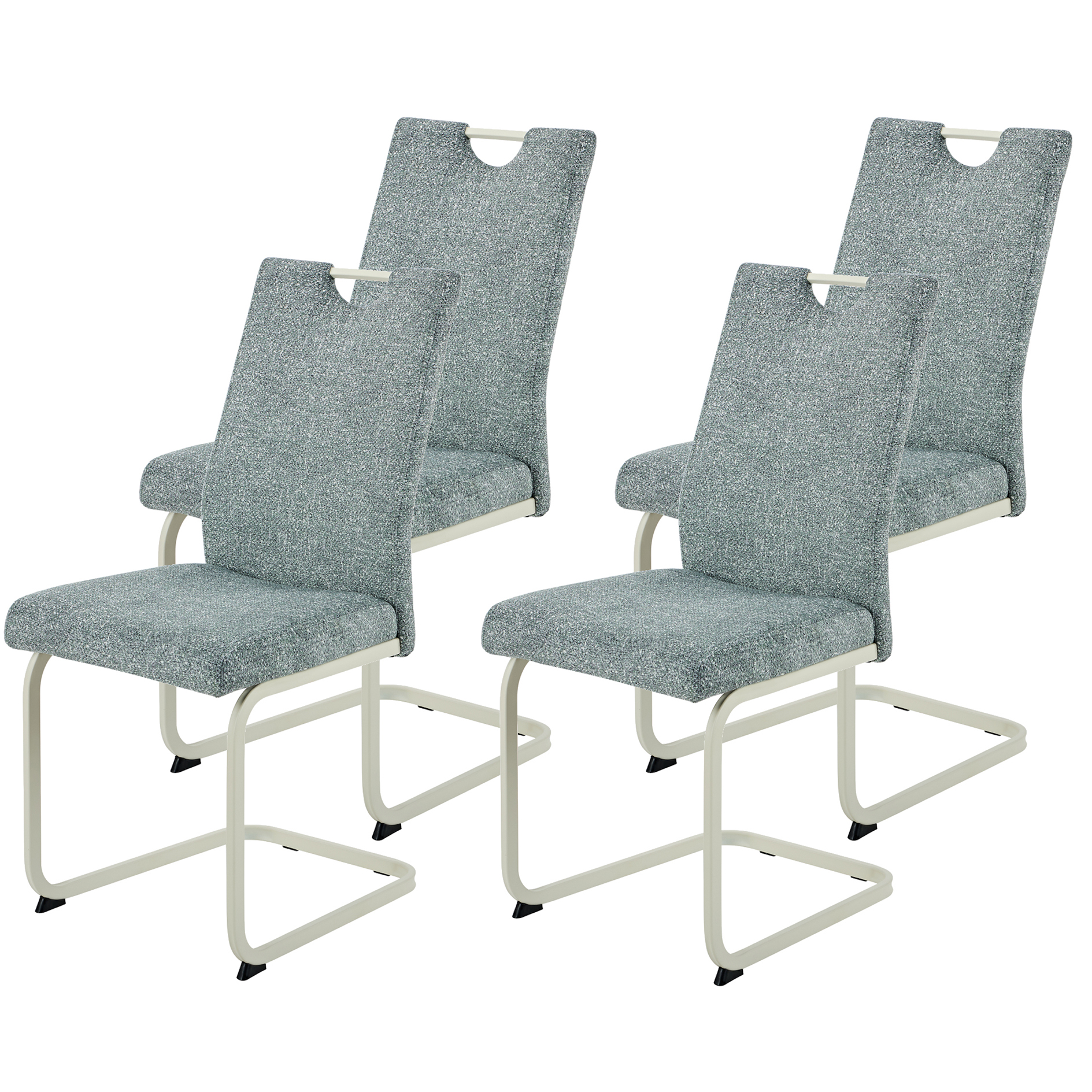 4-teiliges Schwingstuhl-Set - mint - Webstoff