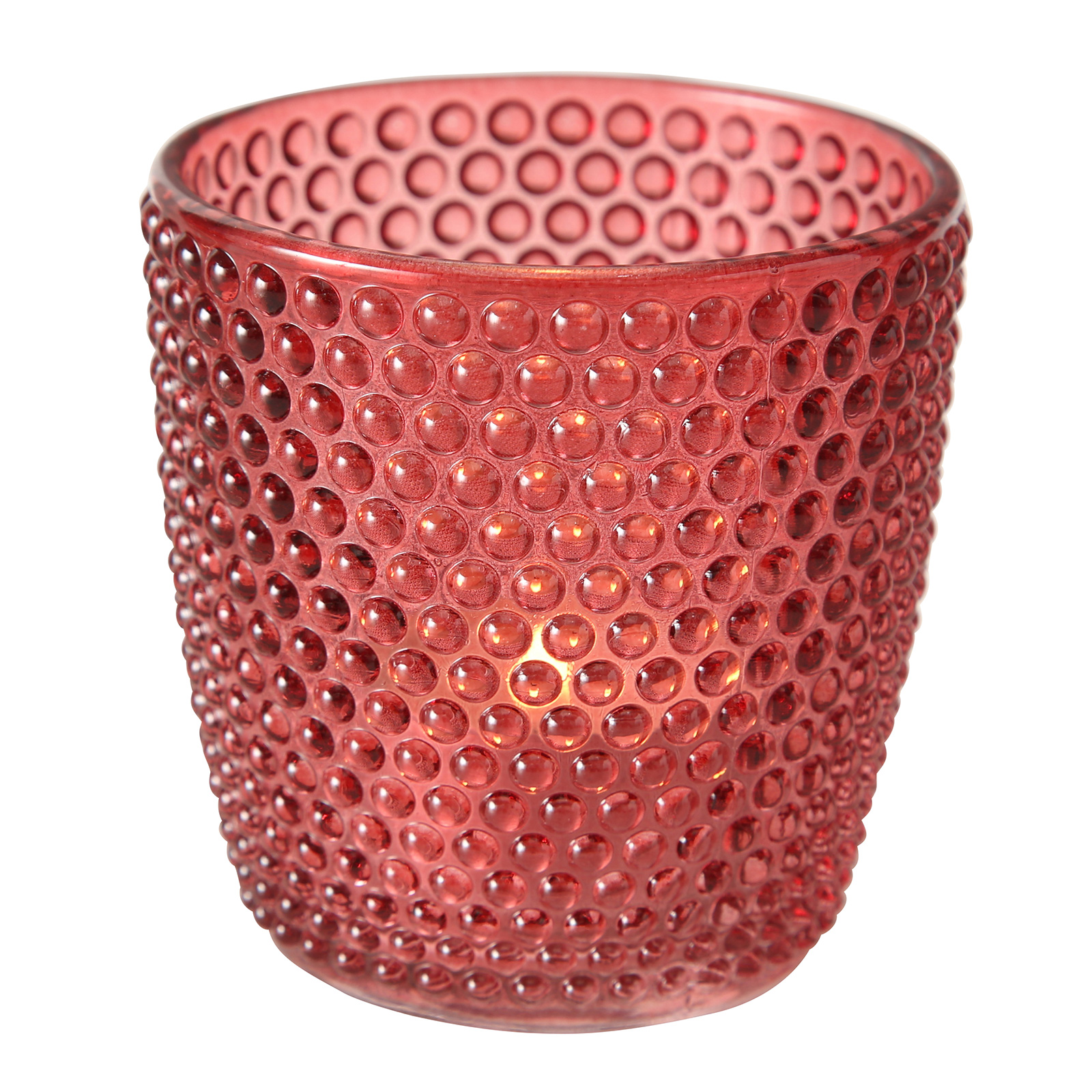 4-teiliges Windlicht-Set - rosa-rot - 7,5 cm