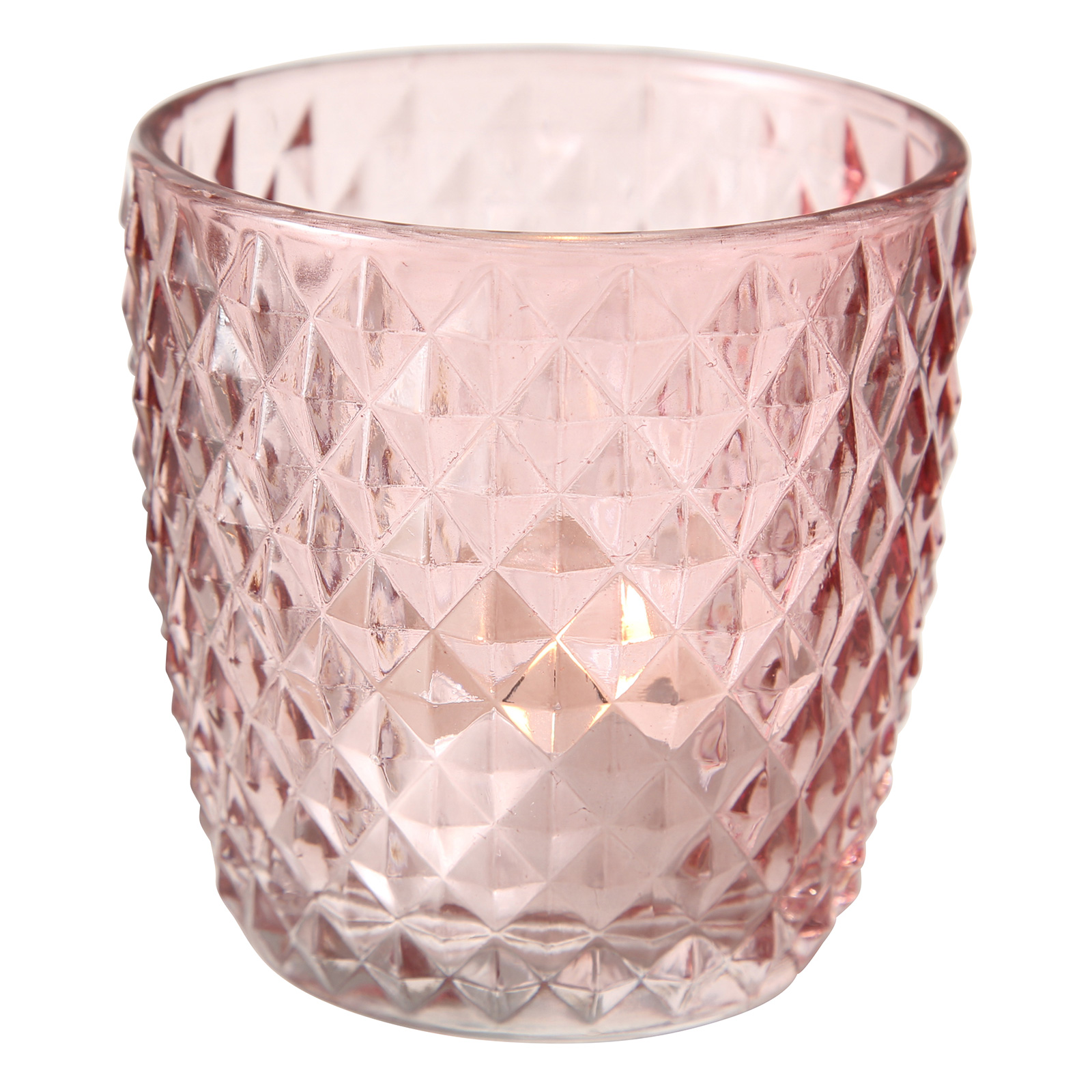 4-teiliges Windlicht-Set - rosa-rot - 7,5 cm