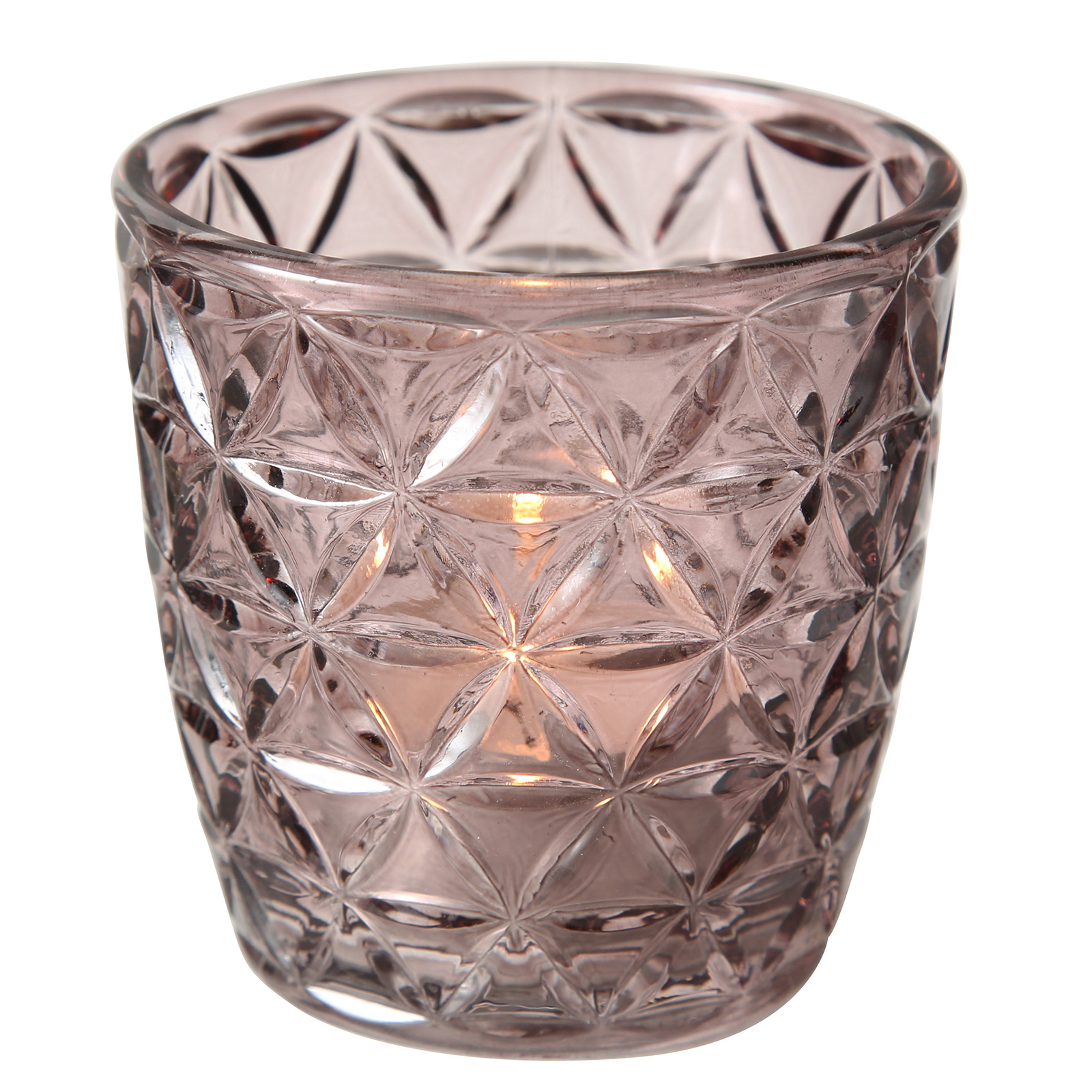 4-teiliges Windlicht-Set - rosa-rot - 7,5 cm