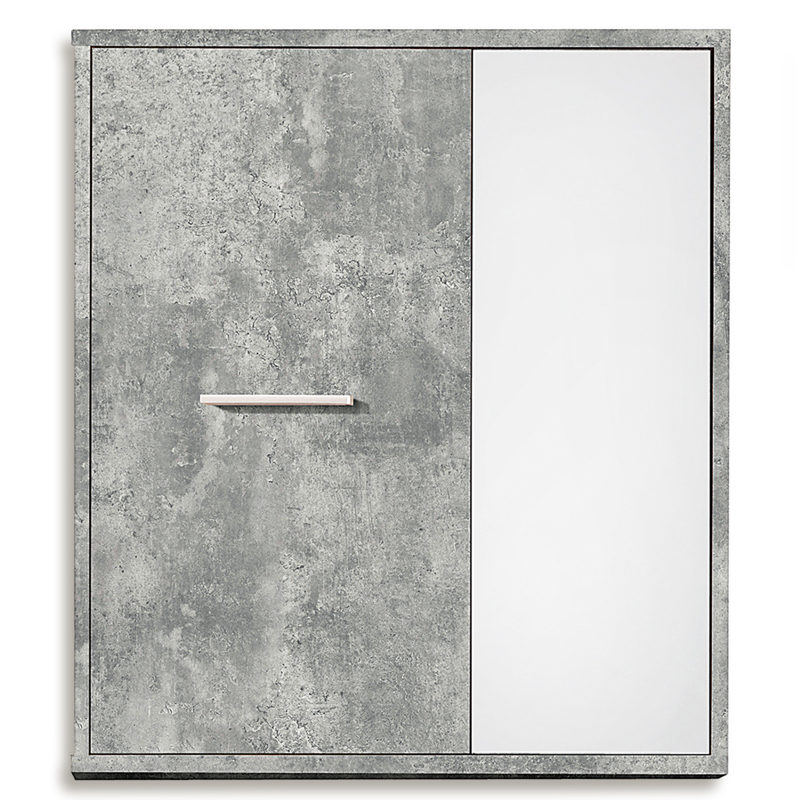 4-teiliges Wohnwand-Set - Beton-Optik-weiß - variabel stellbar
