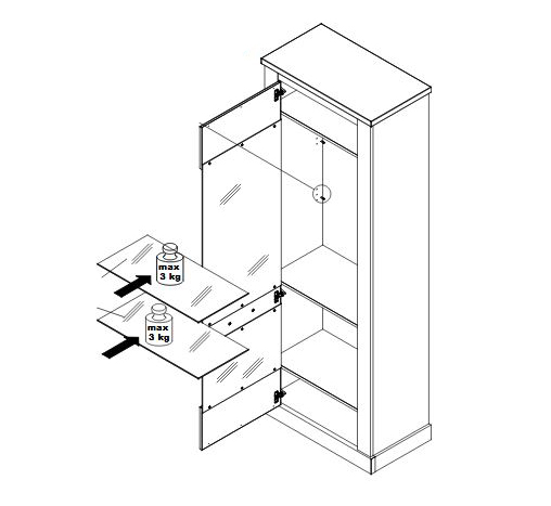 4-teiliges Wohnwand-Set - Pinie weiß - Touchwood