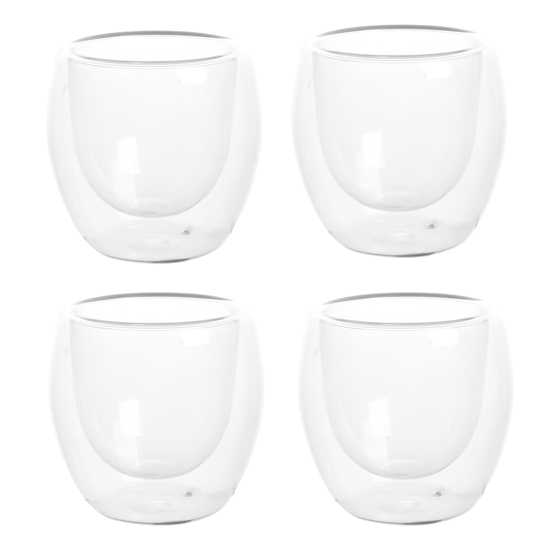 4er-Set Espresso-Thermogläser - transparent