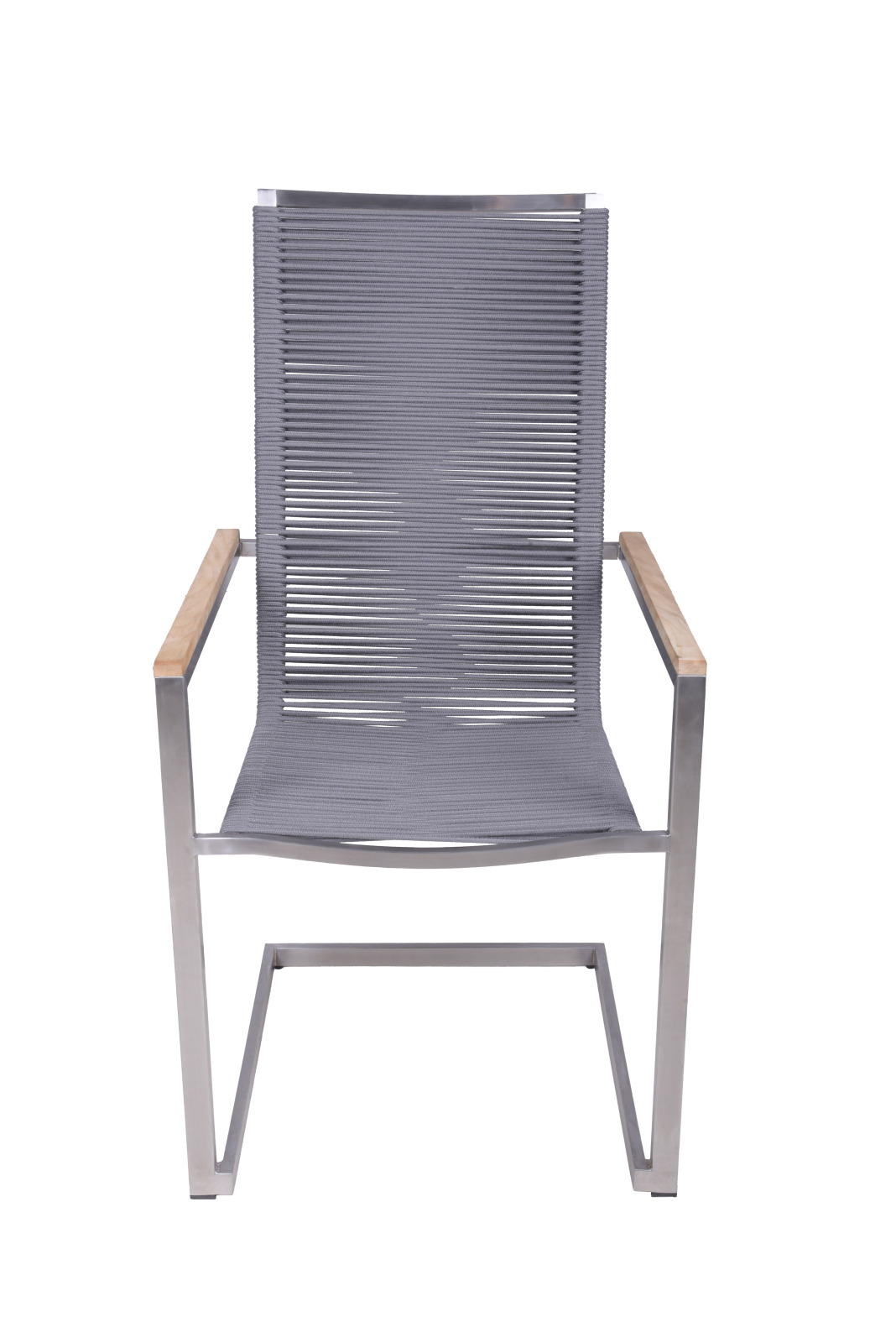 4er-Set Freischwinger-Stühle PAVIA - anthrazit - natur - Edelstahl
