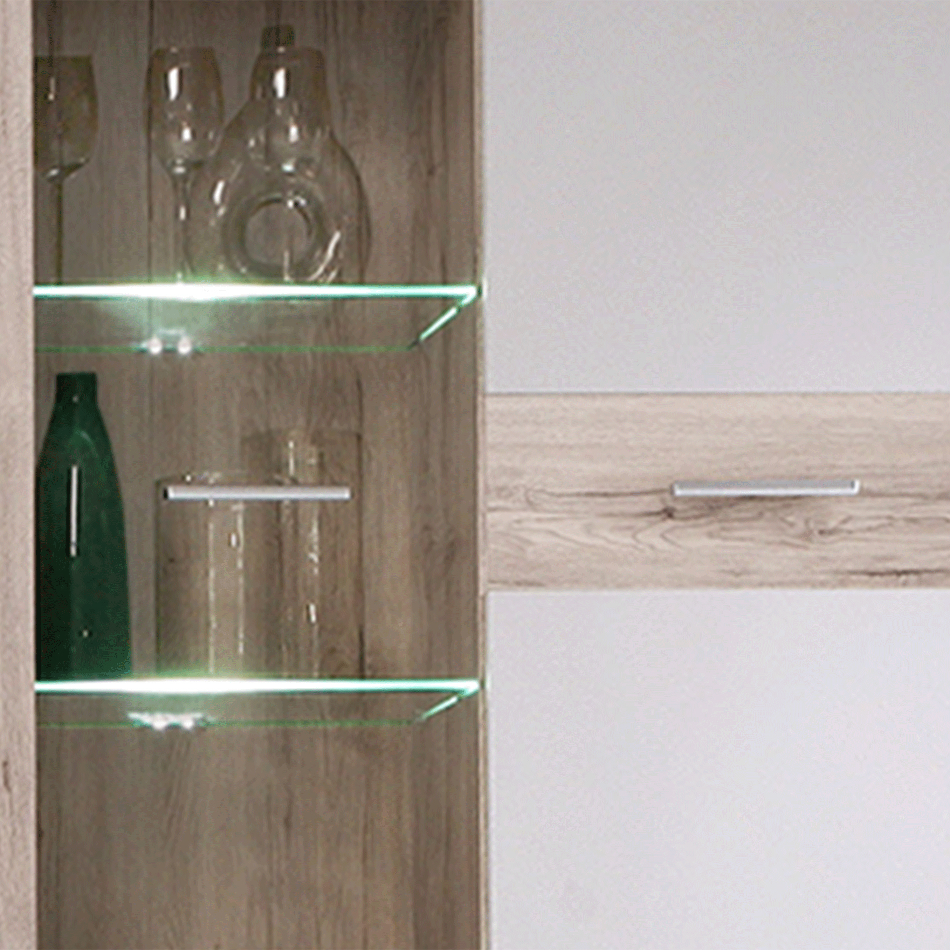 4er-Set LED-Glasbodenclips - kaltweiß - Zuleitung 3 Meter