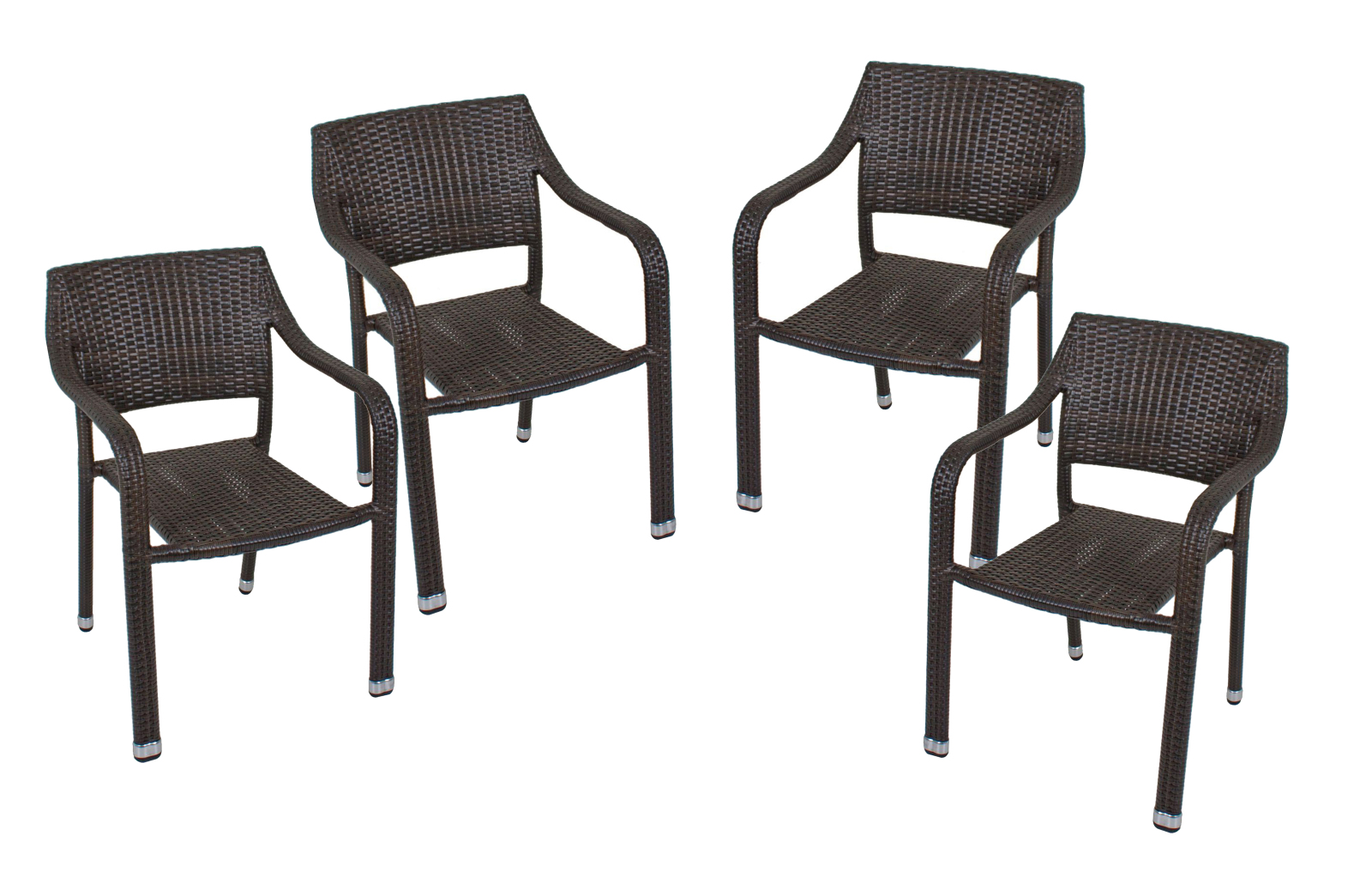 4er-Set Stapelstuhl CHARLESTON - coffee - stapelbar