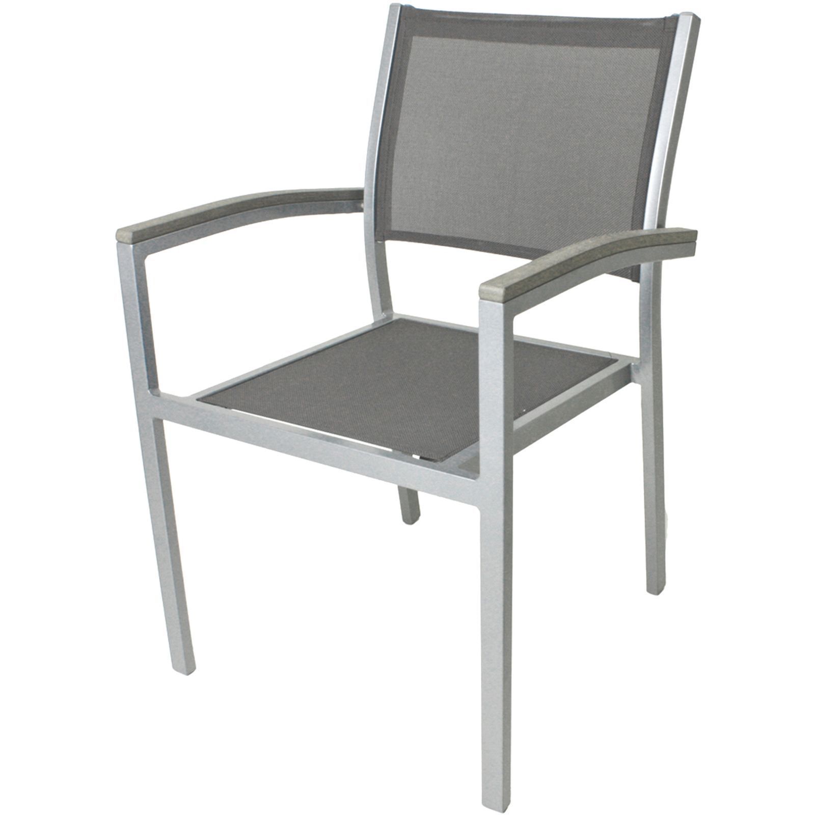4er-Set Stapelstuhl GRACE - grau - Aluminium