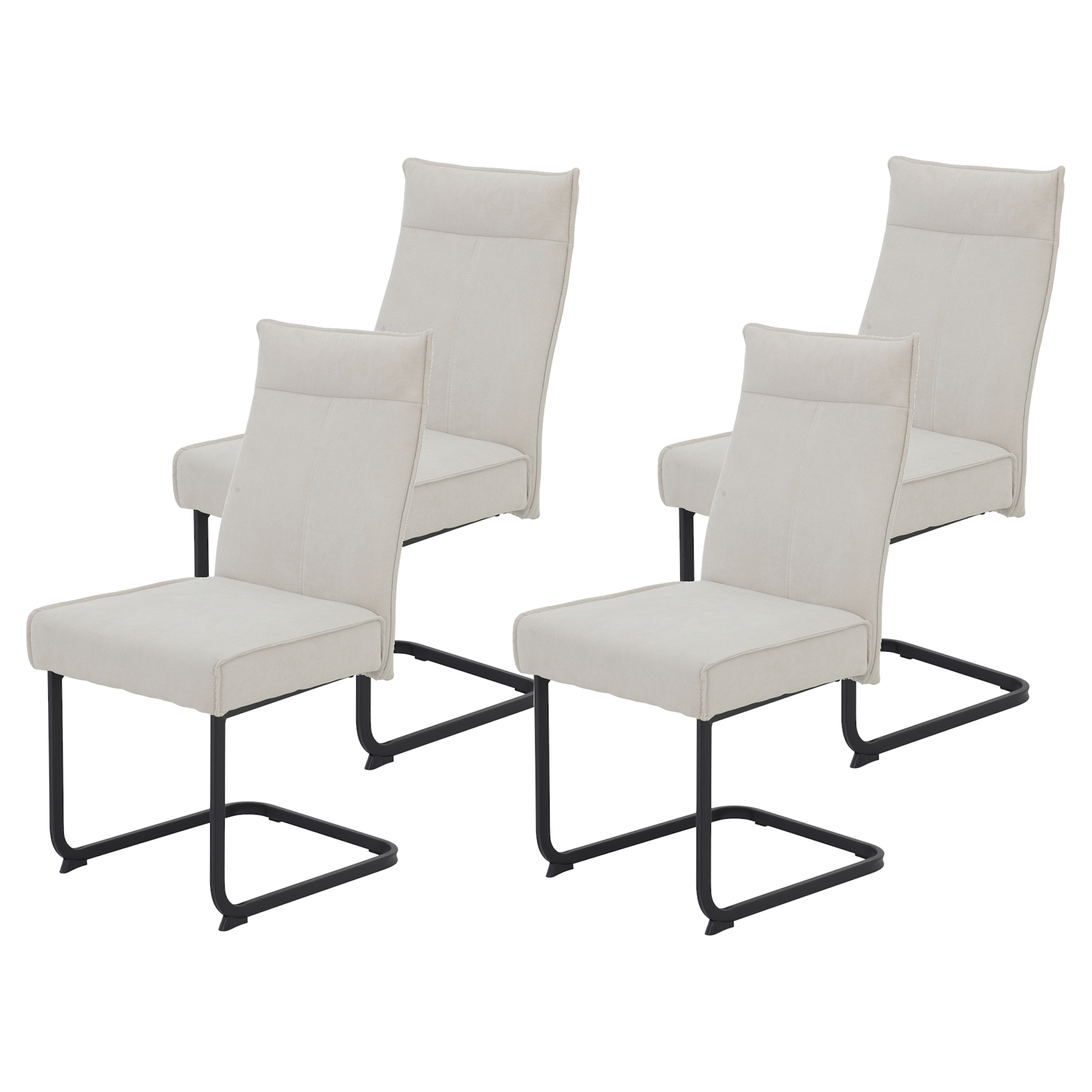 4er-Set XL-Schwingstuhl - beige - Webstoff