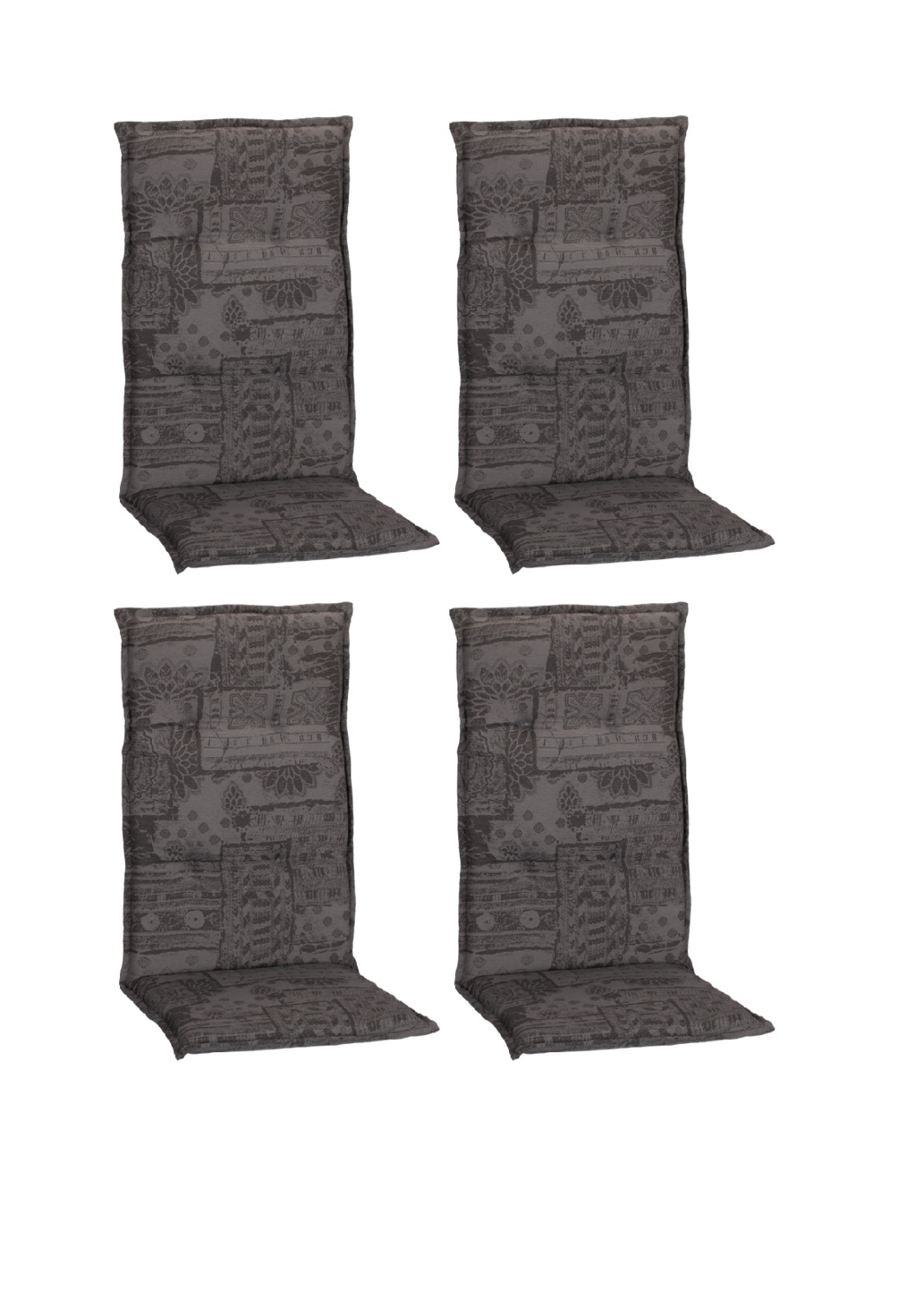4x Hochlehner-Auflage - grau - Ornamente - 118x50 cm